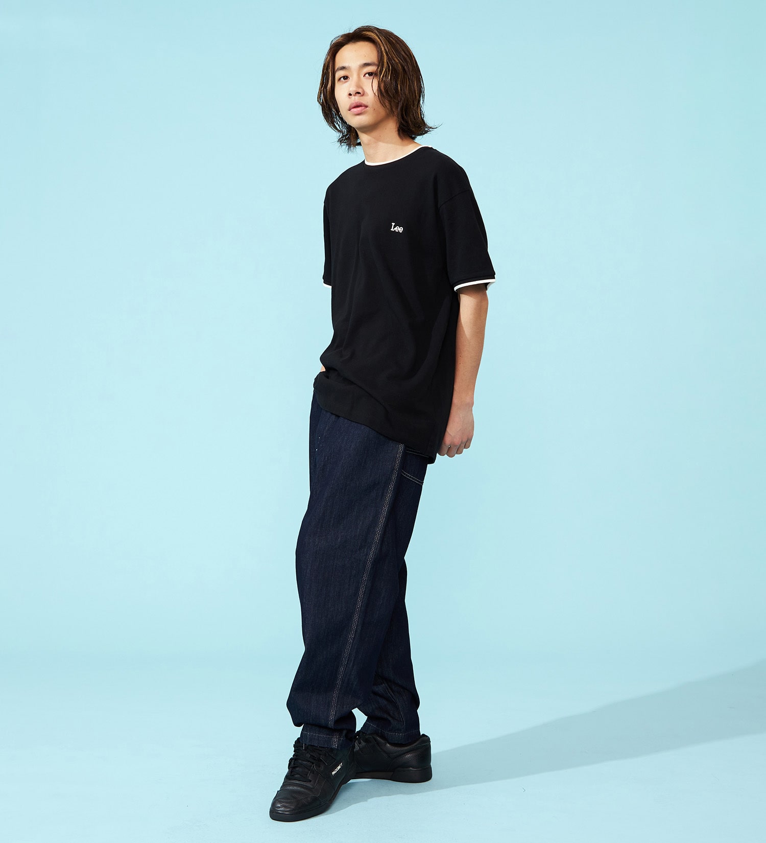 Lee(リー)の【おまとめ割対象】鹿の子ラインリブTシャツ|トップス/Tシャツ/カットソー/メンズ|ブラック