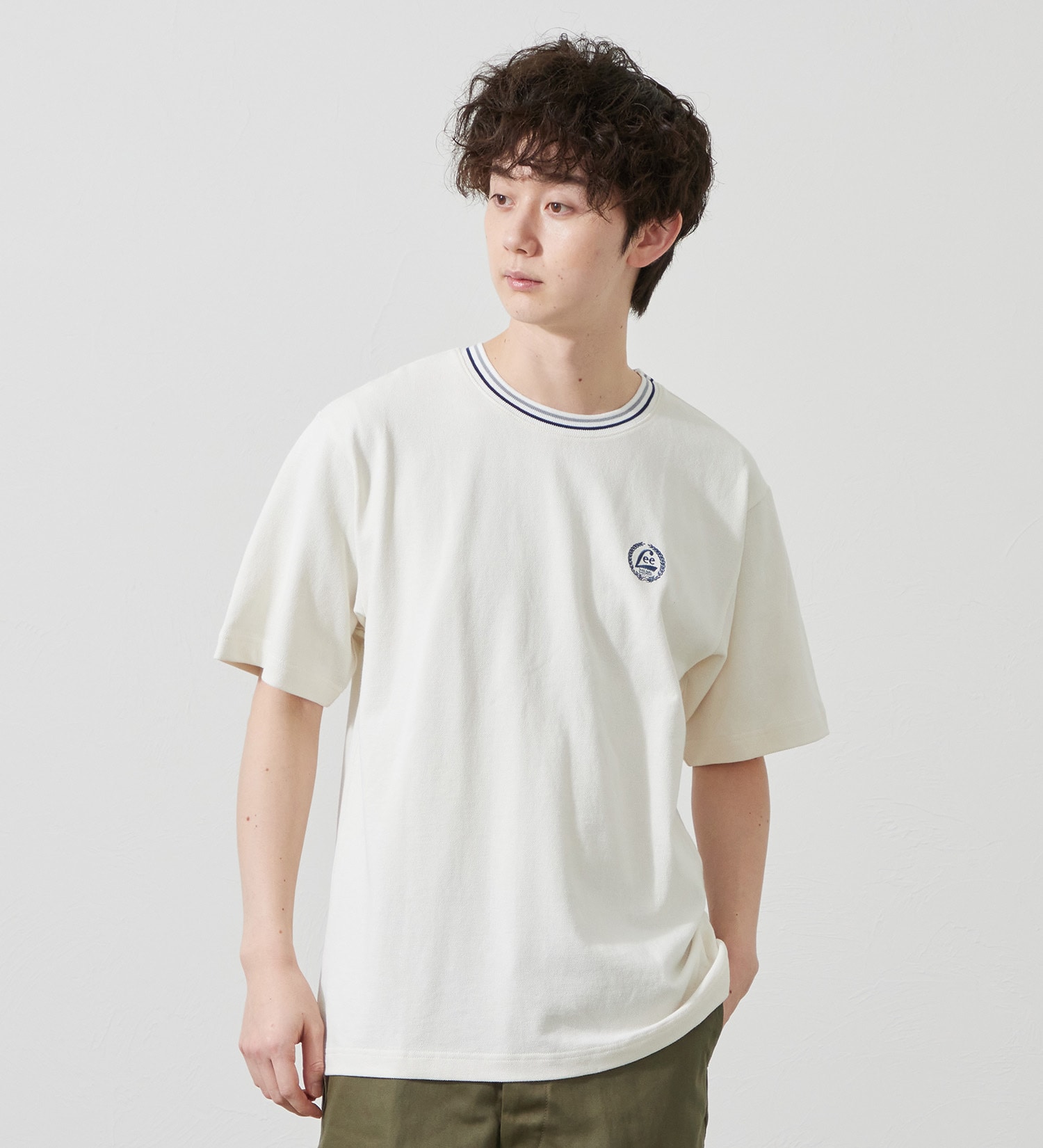 Lee(リー)のラインリブTシャツ カノコ素材|トップス/Tシャツ/カットソー/メンズ|ホワイト
