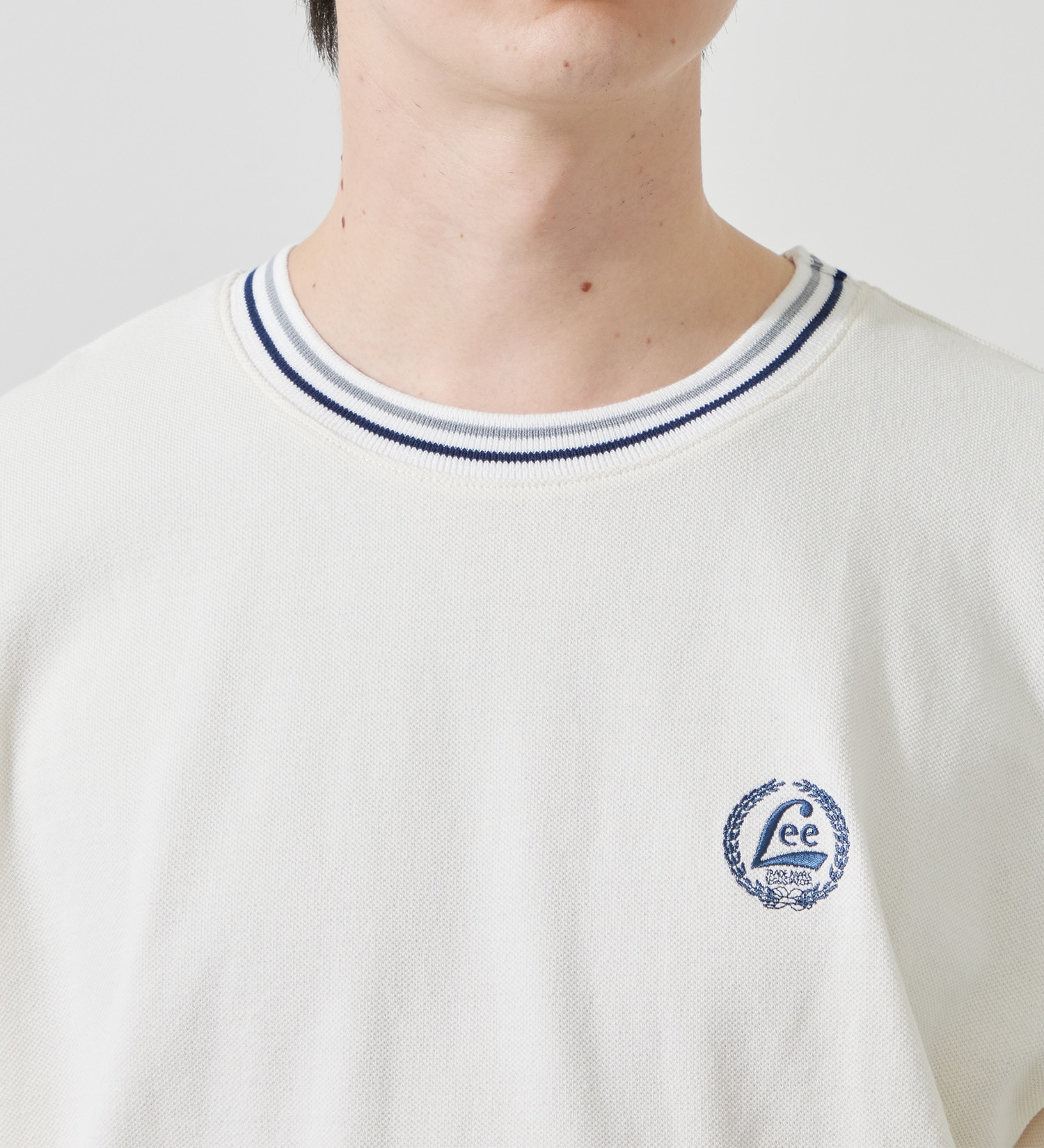 Lee(リー)のラインリブTシャツ カノコ素材|トップス/Tシャツ/カットソー/メンズ|ホワイト