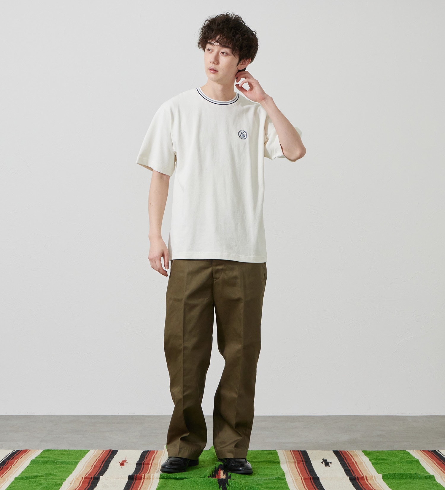 Lee(リー)のラインリブTシャツ カノコ素材|トップス/Tシャツ/カットソー/メンズ|ホワイト