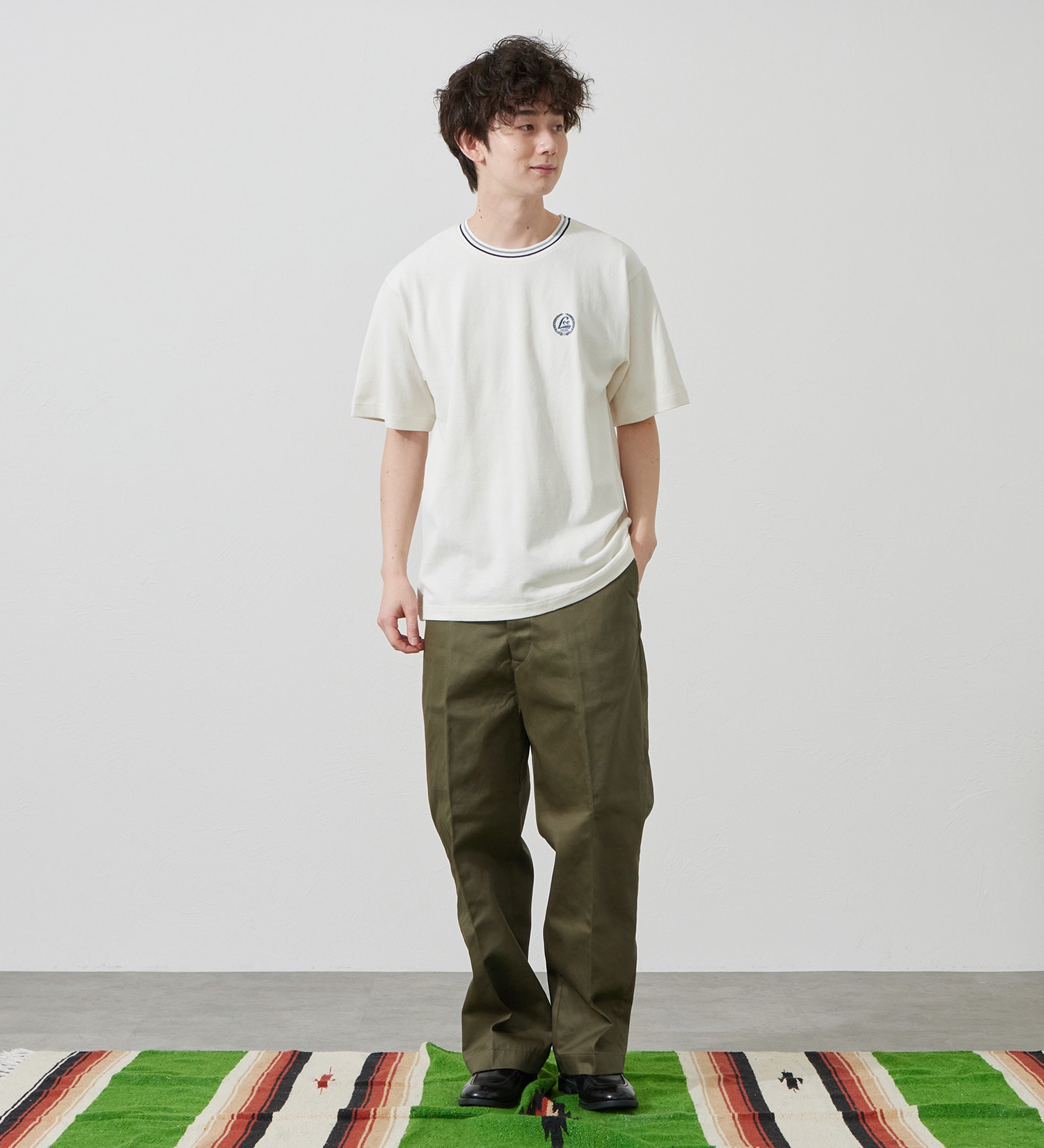Lee(リー)のラインリブTシャツ カノコ素材|トップス/Tシャツ/カットソー/メンズ|ホワイト