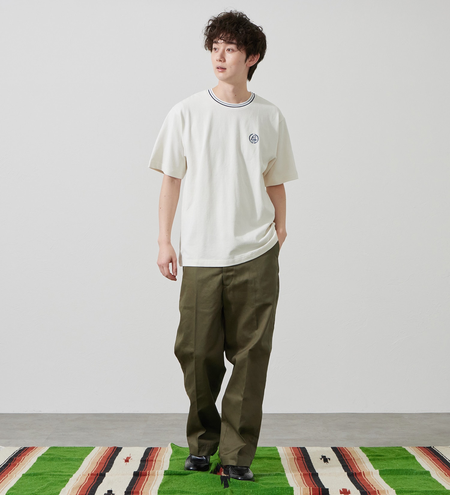 Lee(リー)のラインリブTシャツ カノコ素材|トップス/Tシャツ/カットソー/メンズ|ホワイト