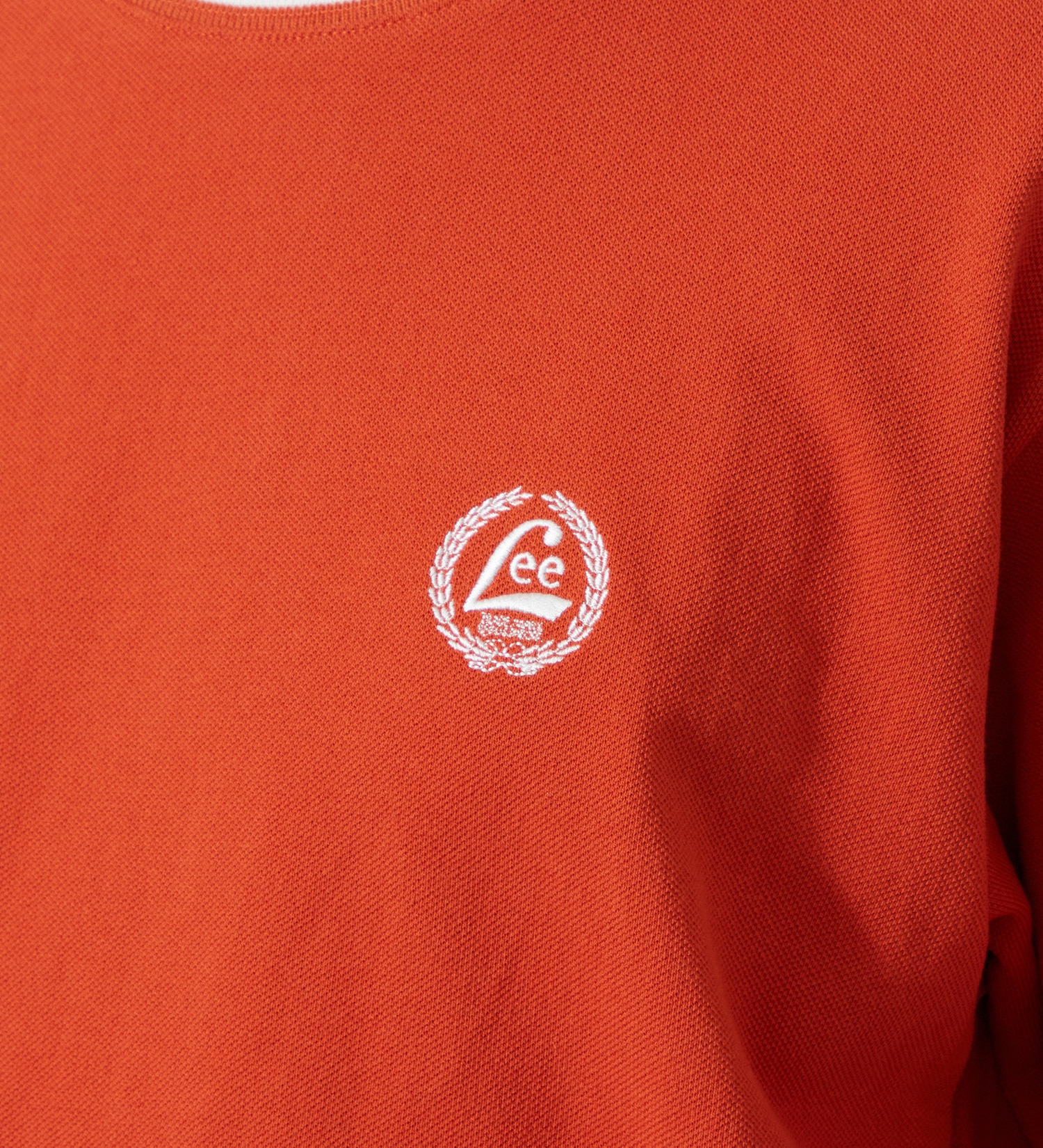 Lee(リー)のラインリブTシャツ カノコ素材|トップス/Tシャツ/カットソー/メンズ|オレンジ