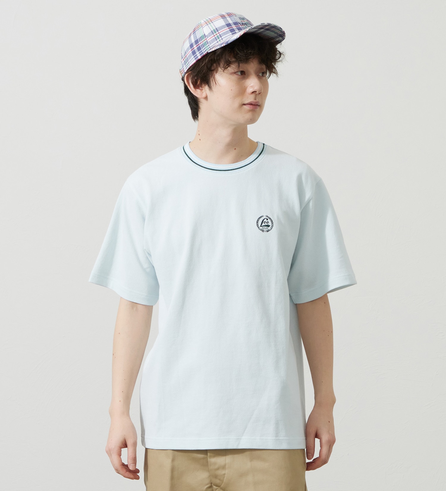 Lee(リー)のラインリブTシャツ カノコ素材|トップス/Tシャツ/カットソー/メンズ|ブルー