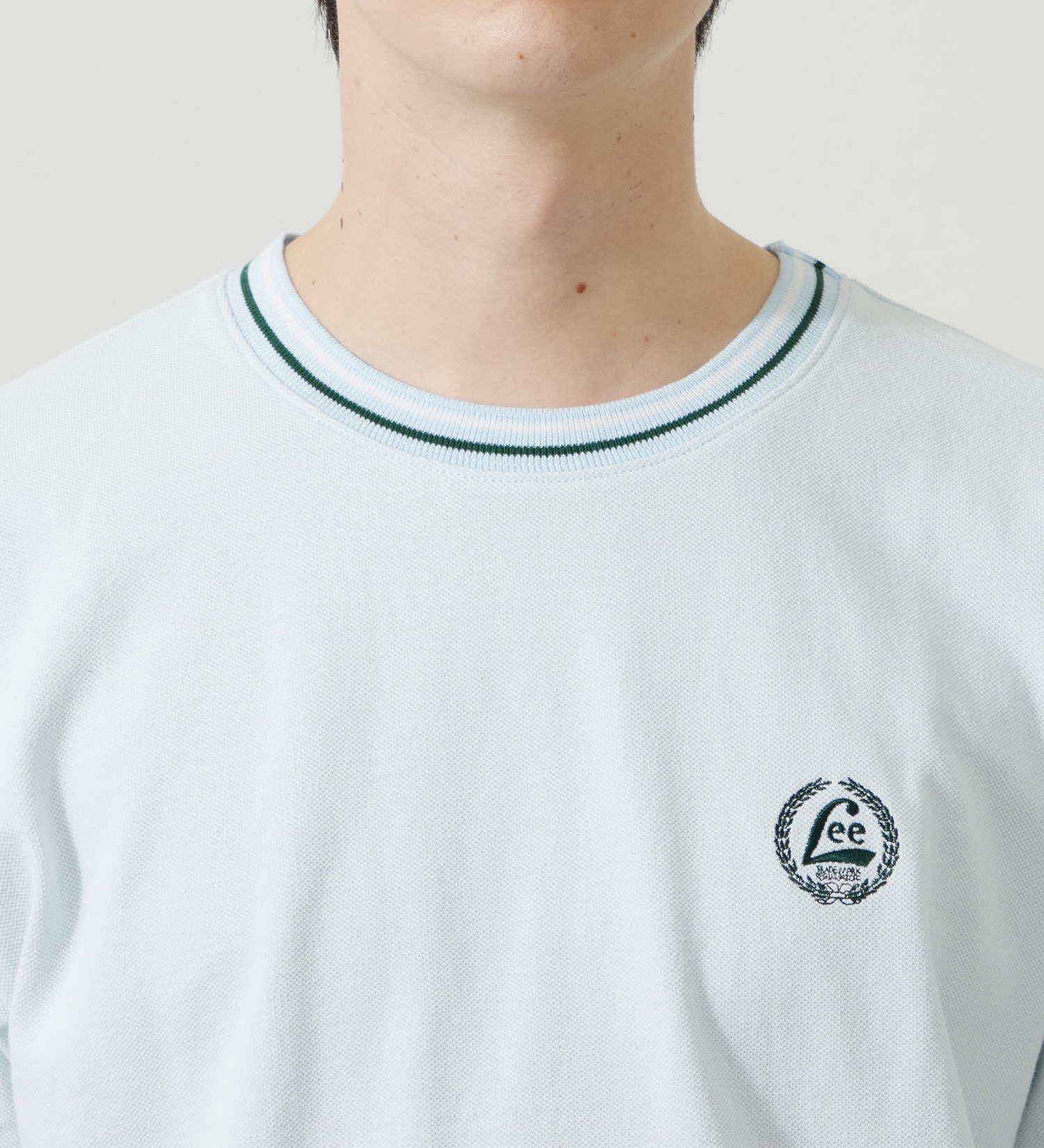 Lee(リー)のラインリブTシャツ カノコ素材|トップス/Tシャツ/カットソー/メンズ|ブルー