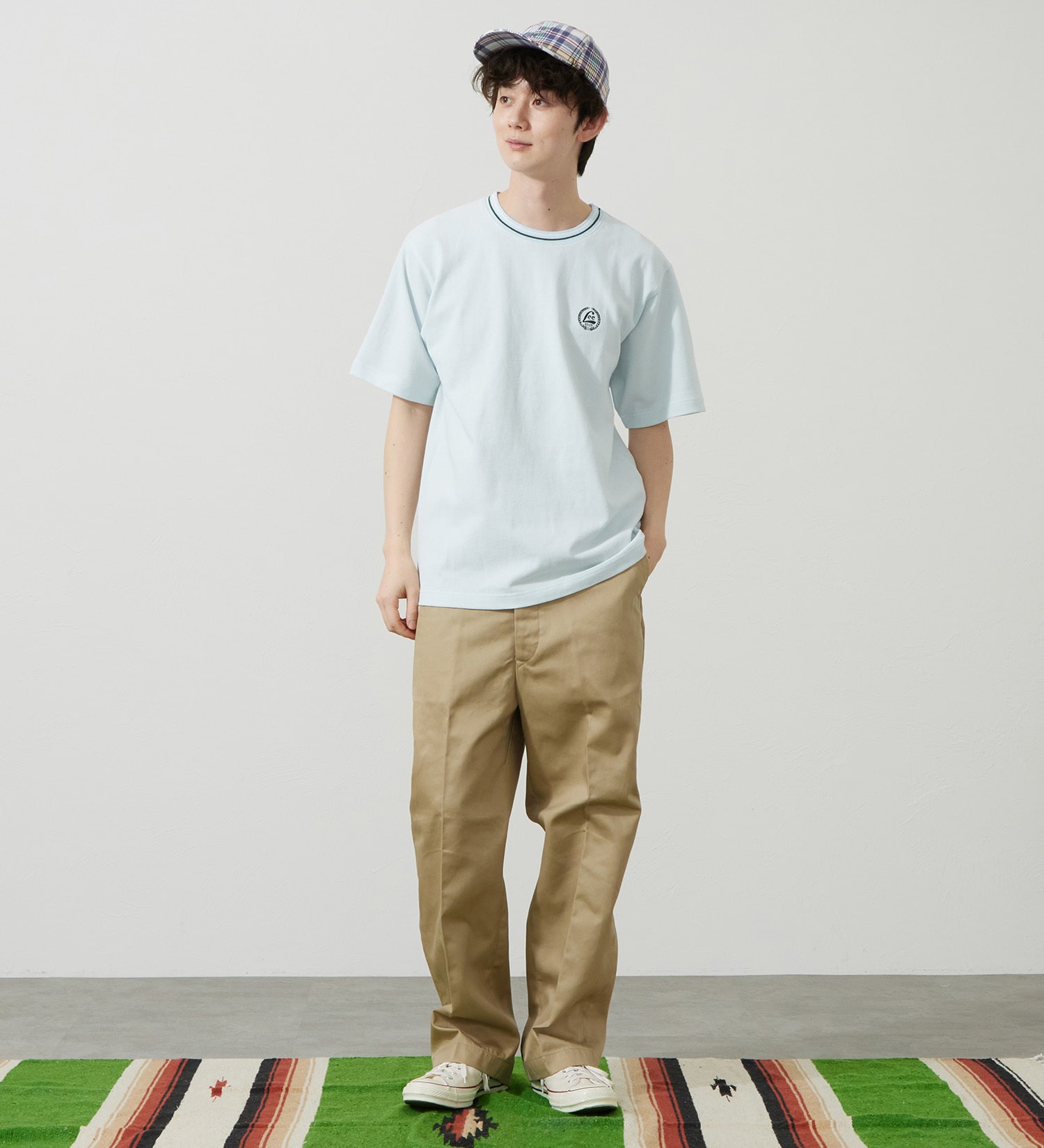 Lee(リー)のラインリブTシャツ カノコ素材|トップス/Tシャツ/カットソー/メンズ|ブルー