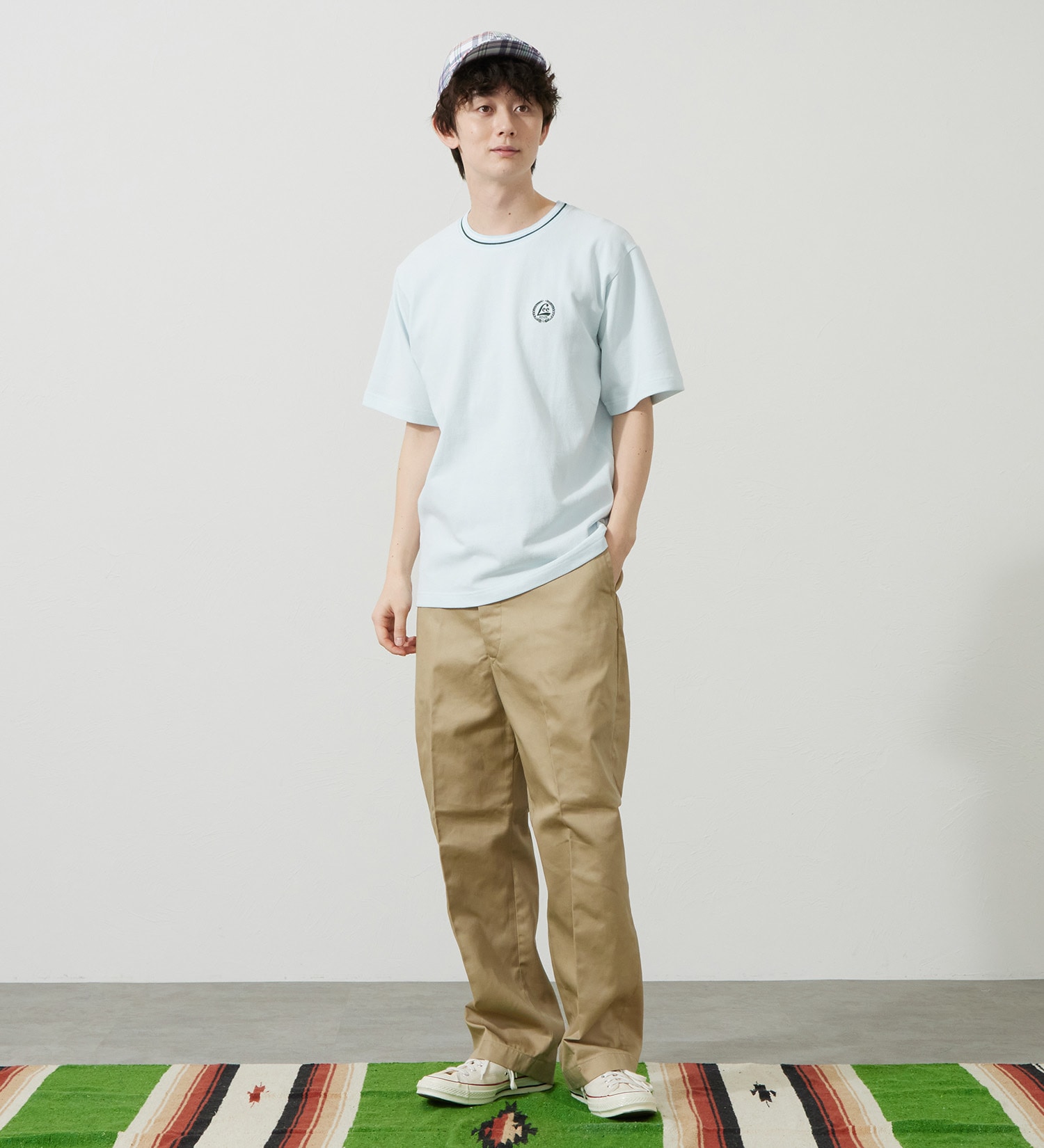 Lee(リー)のラインリブTシャツ カノコ素材|トップス/Tシャツ/カットソー/メンズ|ブルー