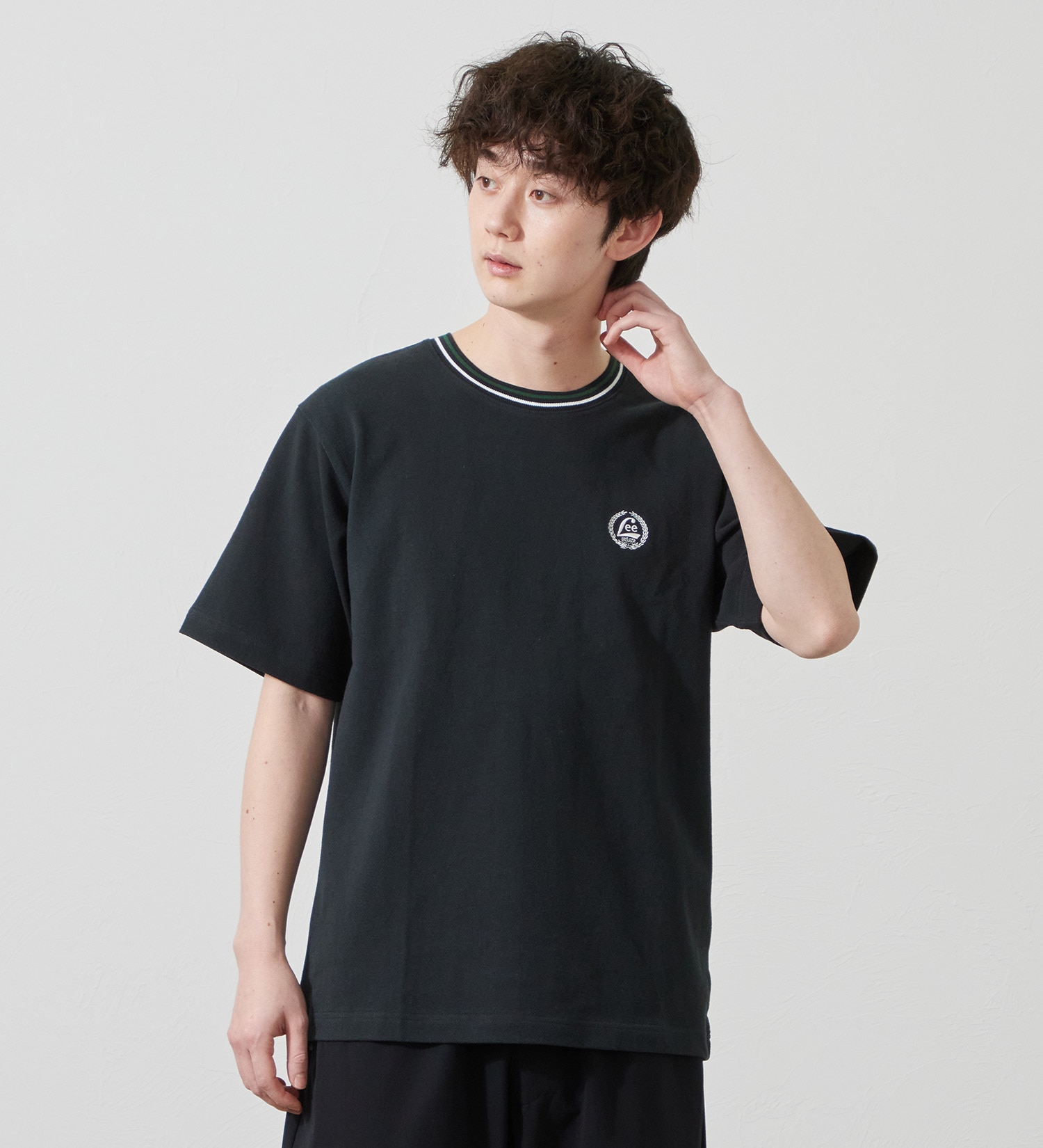 Lee(リー)のラインリブTシャツ カノコ素材|トップス/Tシャツ/カットソー/メンズ|ブラック