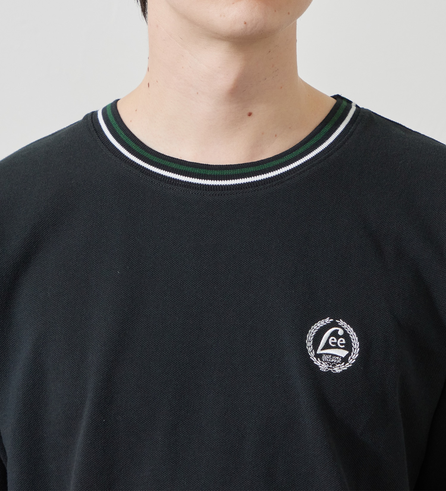 Lee(リー)のラインリブTシャツ カノコ素材|トップス/Tシャツ/カットソー/メンズ|ブラック