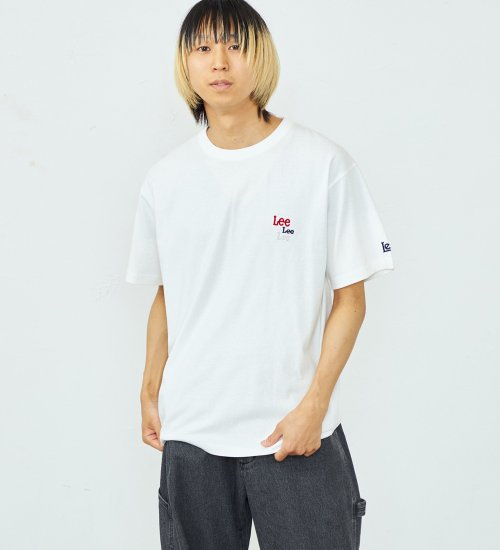Lee(リー)のトリプルLeeロゴ刺繍Tシャツ|トップス/Tシャツ/カットソー/メンズ|ホワイト