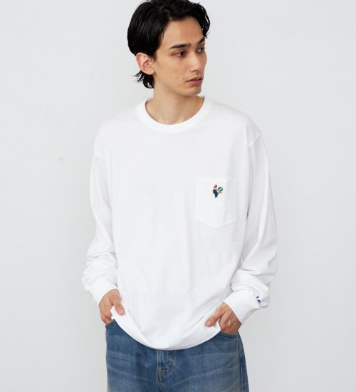 ワッペンポケット ロングスリーブTシャツ