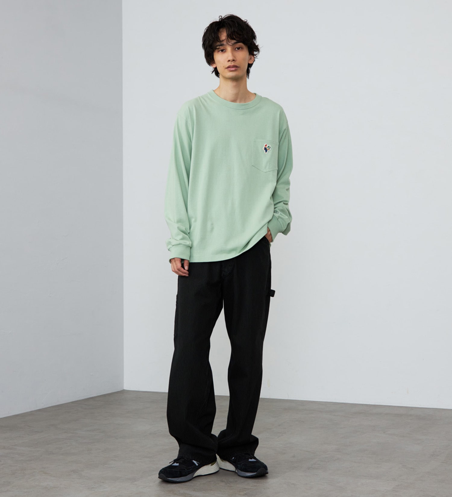 Lee(リー)のワッペンポケット ロングスリーブTシャツ|トップス/Tシャツ/カットソー/メンズ|グリーン