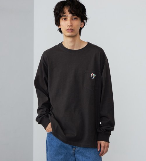 Lee(リー)のワッペンポケット ロングスリーブTシャツ|トップス/Tシャツ/カットソー/メンズ|チャコール