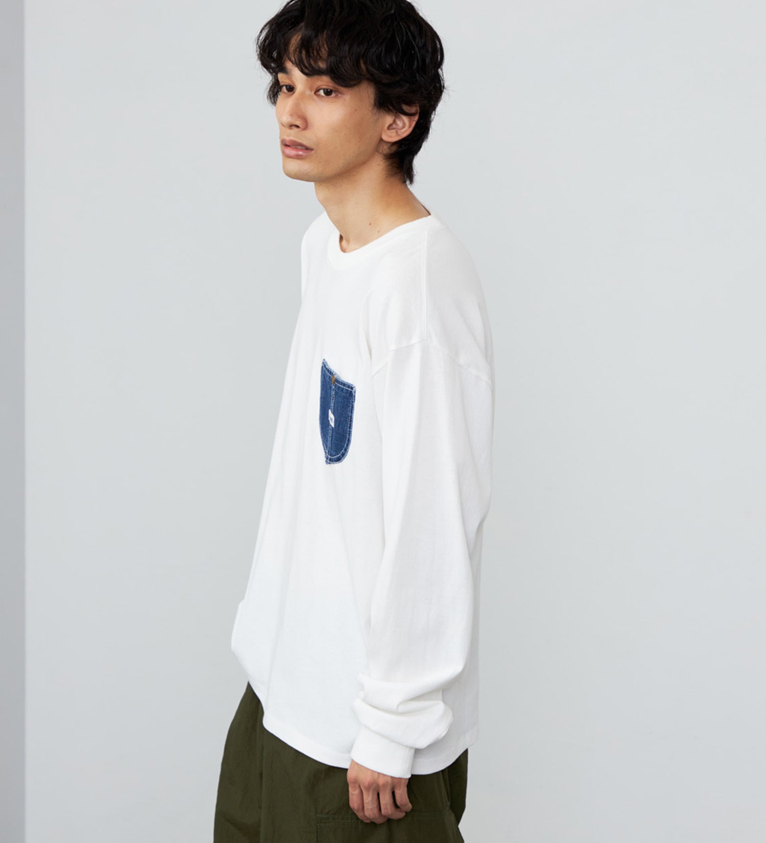 Lee(リー)のデニムポケット ロングスリーブTシャツ【ロングセラー】|トップス/Tシャツ/カットソー/メンズ|ホワイト