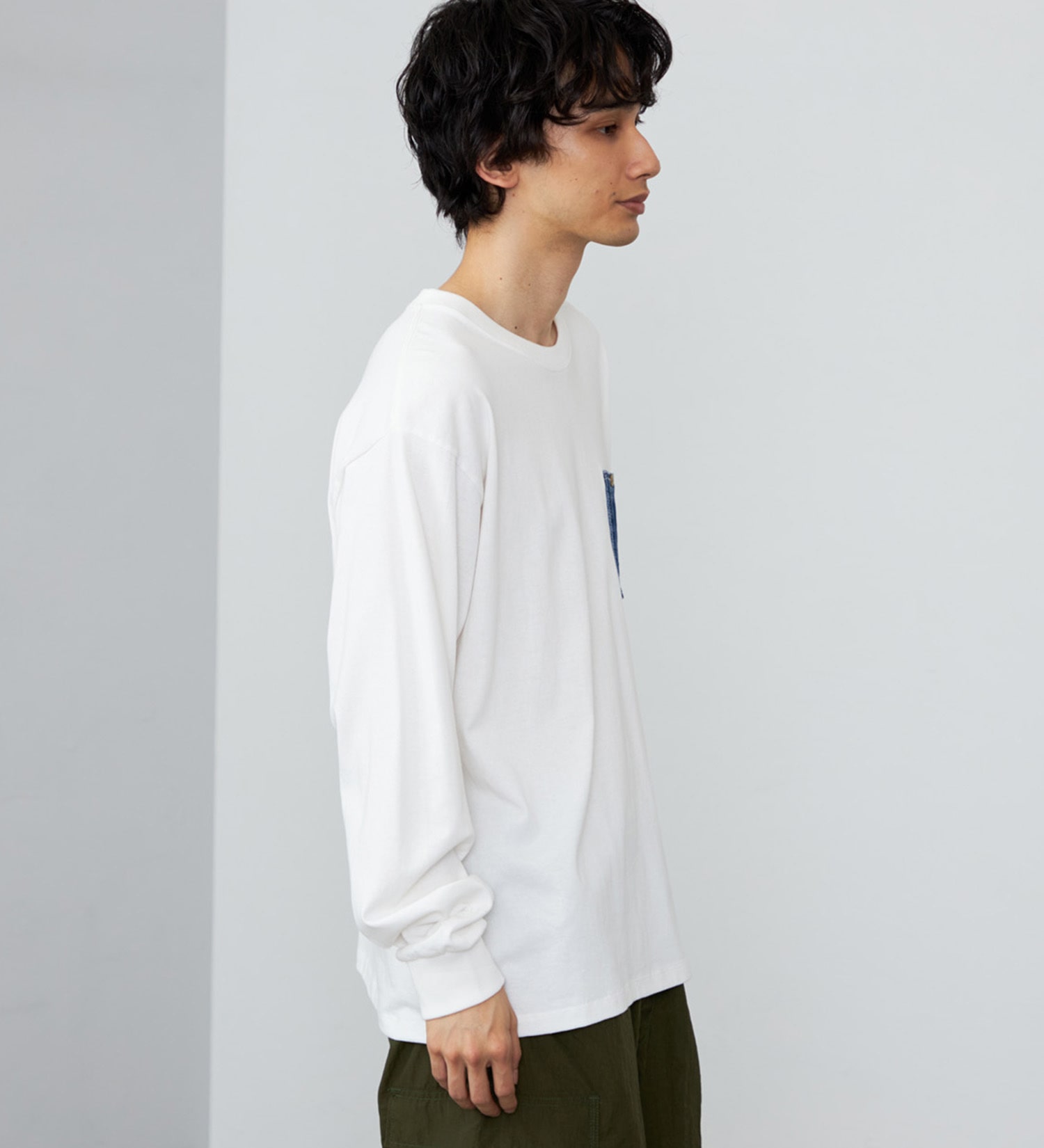Lee(リー)のデニムポケット ロングスリーブTシャツ【ロングセラー】|トップス/Tシャツ/カットソー/メンズ|ホワイト