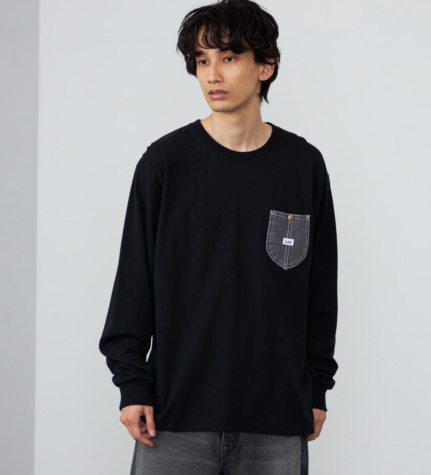 Lee(リー)のデニムポケット ロングスリーブTシャツ【ロングセラー】|トップス/Tシャツ/カットソー/メンズ|ブラック