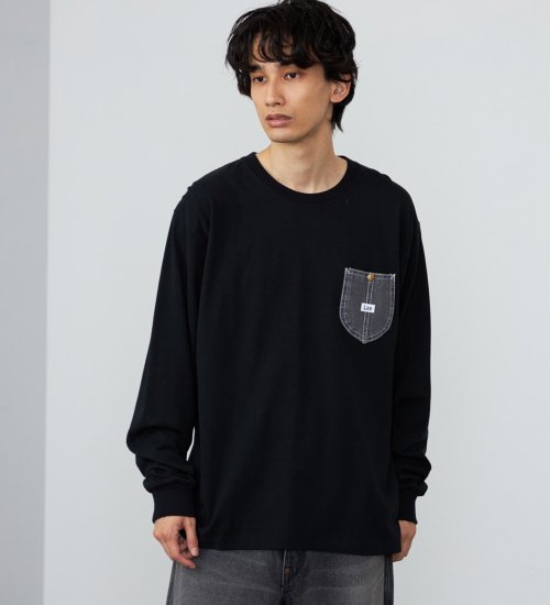 Lee(リー)のデニムポケット ロングスリーブTシャツ【ロングセラー】|トップス/Tシャツ/カットソー/メンズ|ブラック