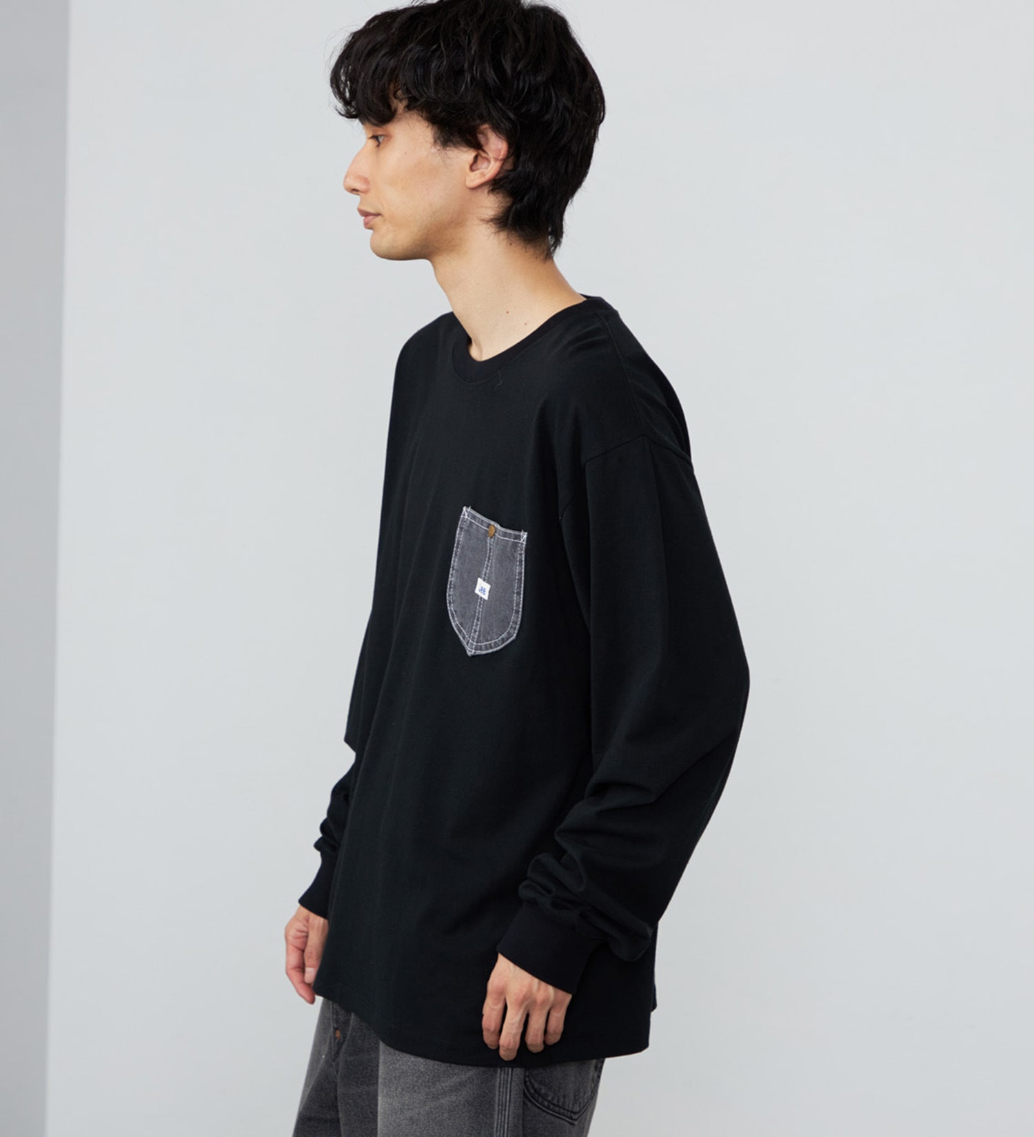 Lee(リー)のデニムポケット ロングスリーブTシャツ【ロングセラー】|トップス/Tシャツ/カットソー/メンズ|ブラック