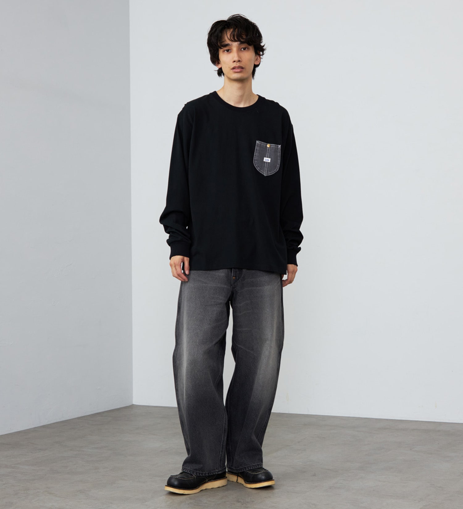 Lee(リー)のデニムポケット ロングスリーブTシャツ【ロングセラー】|トップス/Tシャツ/カットソー/メンズ|ブラック
