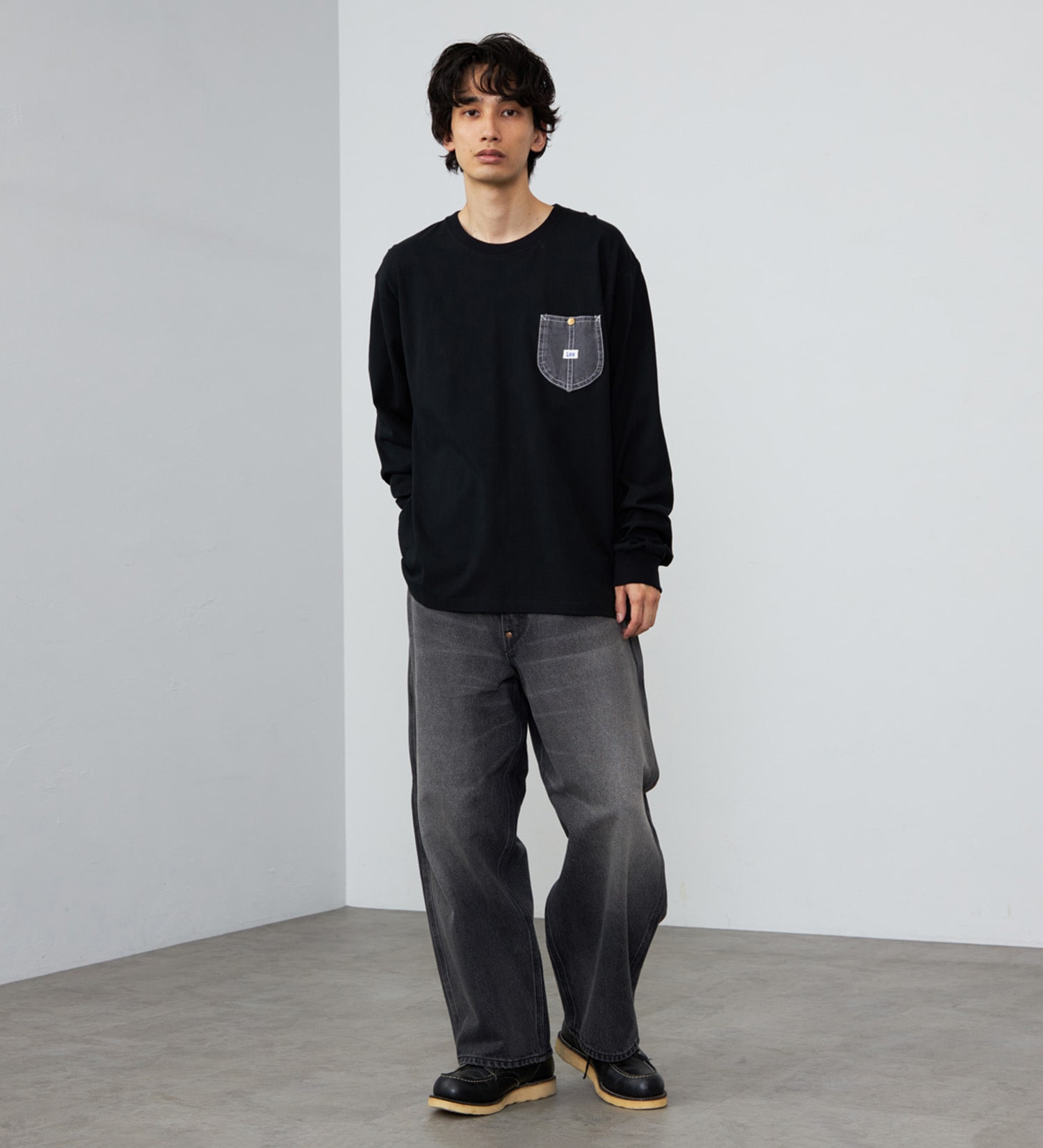 Lee(リー)のデニムポケット ロングスリーブTシャツ【ロングセラー】|トップス/Tシャツ/カットソー/メンズ|ブラック