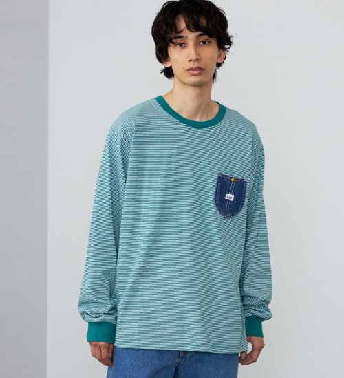 Lee(リー)のデニムポケット ロングスリーブTシャツ【ロングセラー】|トップス/Tシャツ/カットソー/メンズ|グリーン