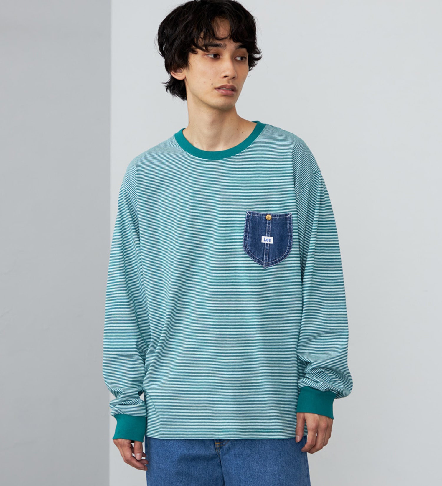Lee(リー)のデニムポケット ロングスリーブTシャツ【ロングセラー】|トップス/Tシャツ/カットソー/メンズ|グリーン