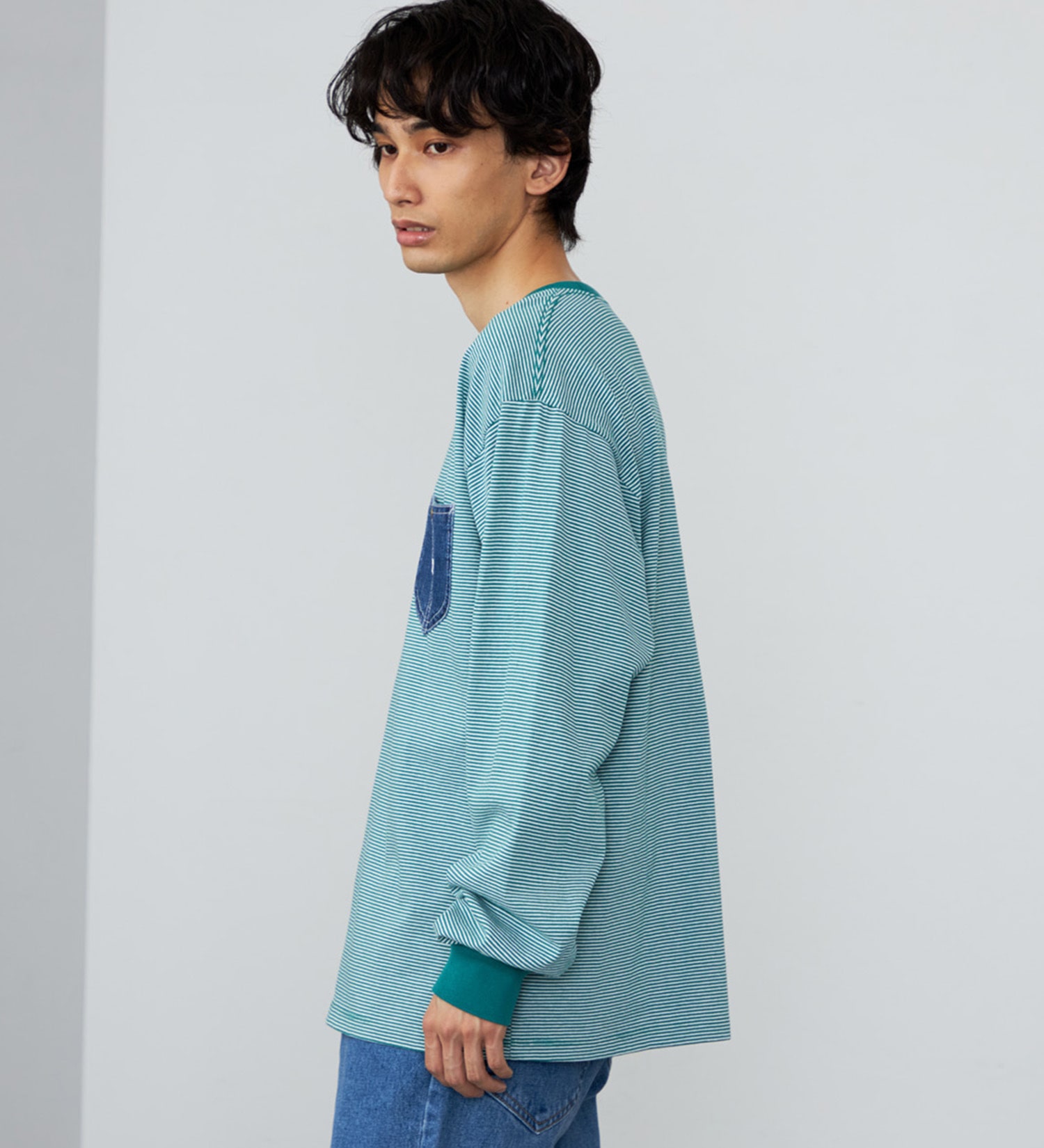 Lee(リー)のデニムポケット ロングスリーブTシャツ【ロングセラー】|トップス/Tシャツ/カットソー/メンズ|グリーン