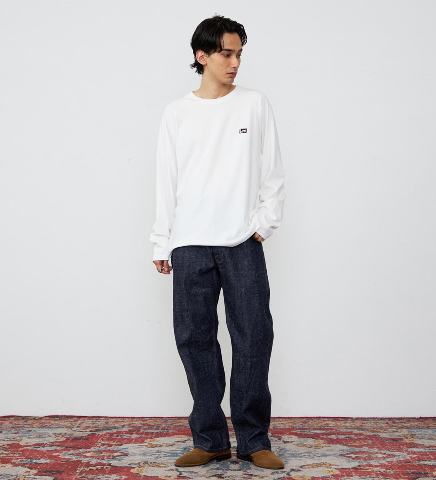 Lee(リー)のLeeロゴバックプリント ロングスリーブTシャツ【ロングセラー】|トップス/Tシャツ/カットソー/メンズ|ホワイト