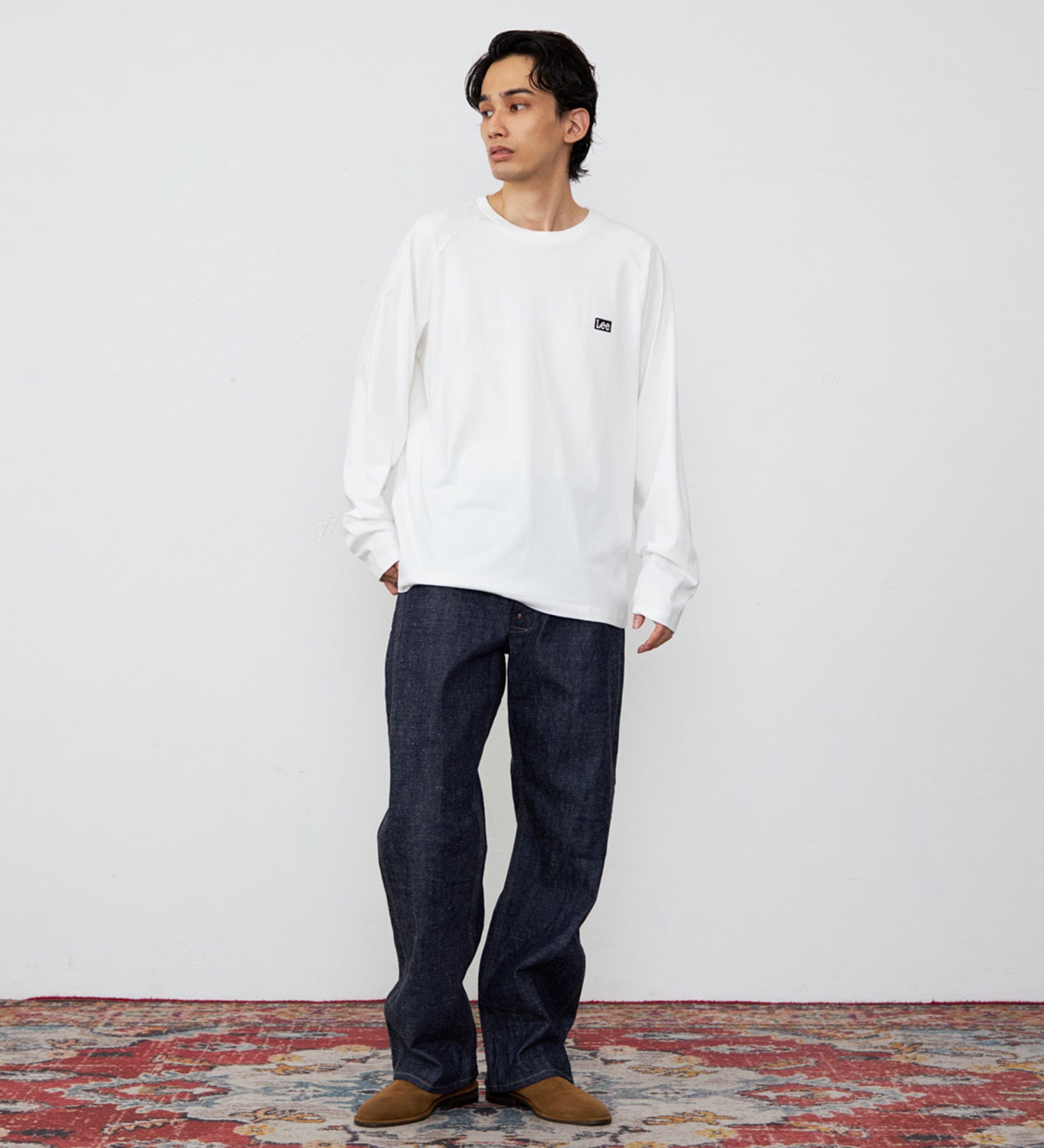 Lee(リー)のLeeロゴバックプリント ロングスリーブTシャツ【ロングセラー】|トップス/Tシャツ/カットソー/メンズ|ホワイト