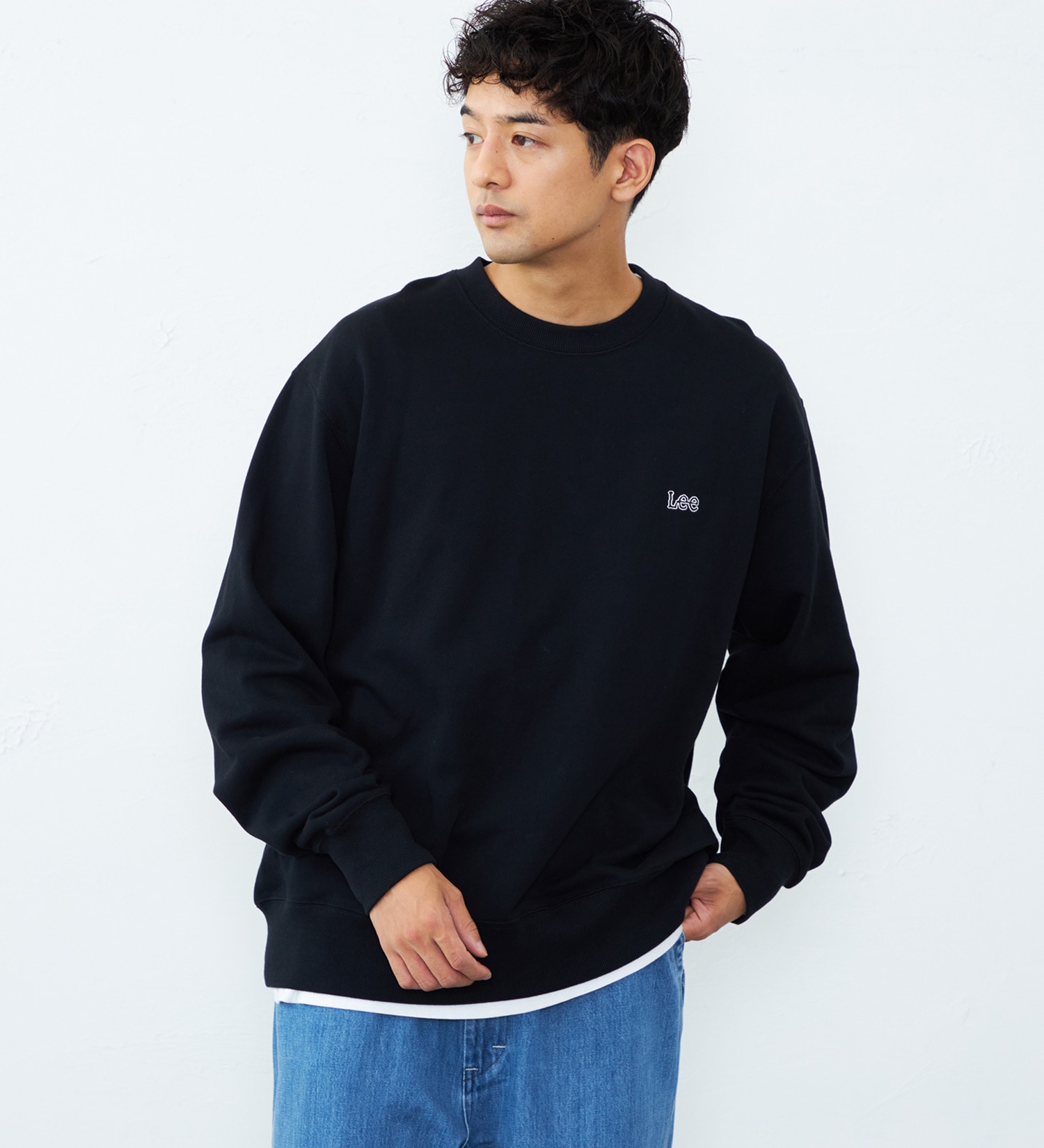 Lee(リー)のLeeロゴ バックエンブロイダリースウェット/刺繍ロゴ|トップス/スウェット/メンズ|ブラック