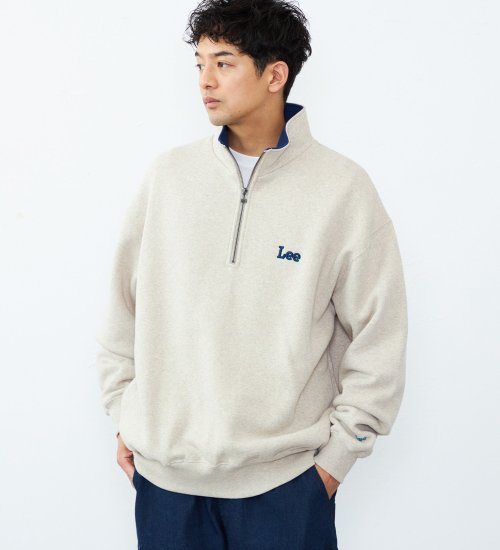 ハーフジップスウェット 裏起毛