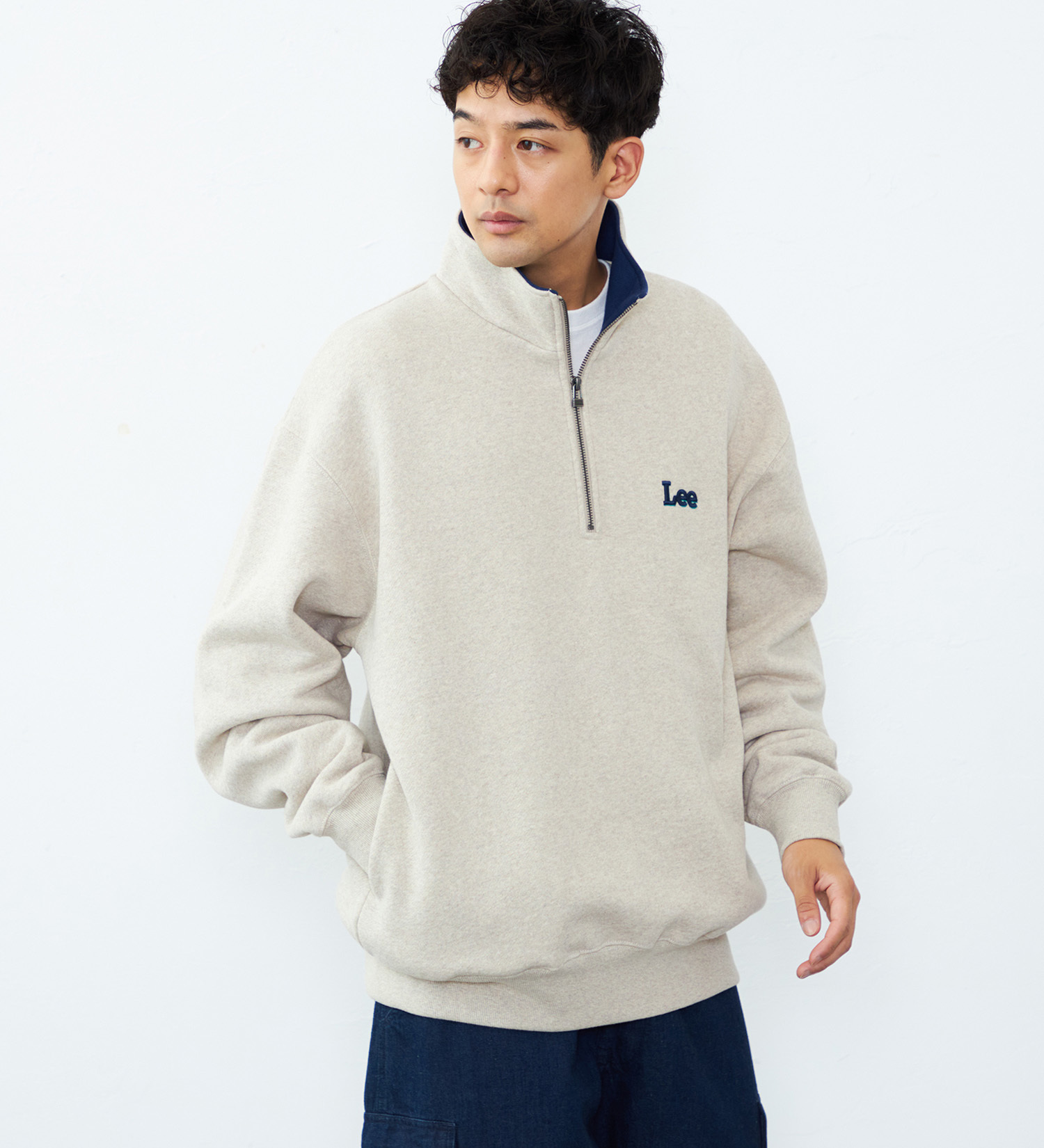 Lee(リー)のハーフジップスウェット 裏起毛|トップス/スウェット/メンズ|ベージュ