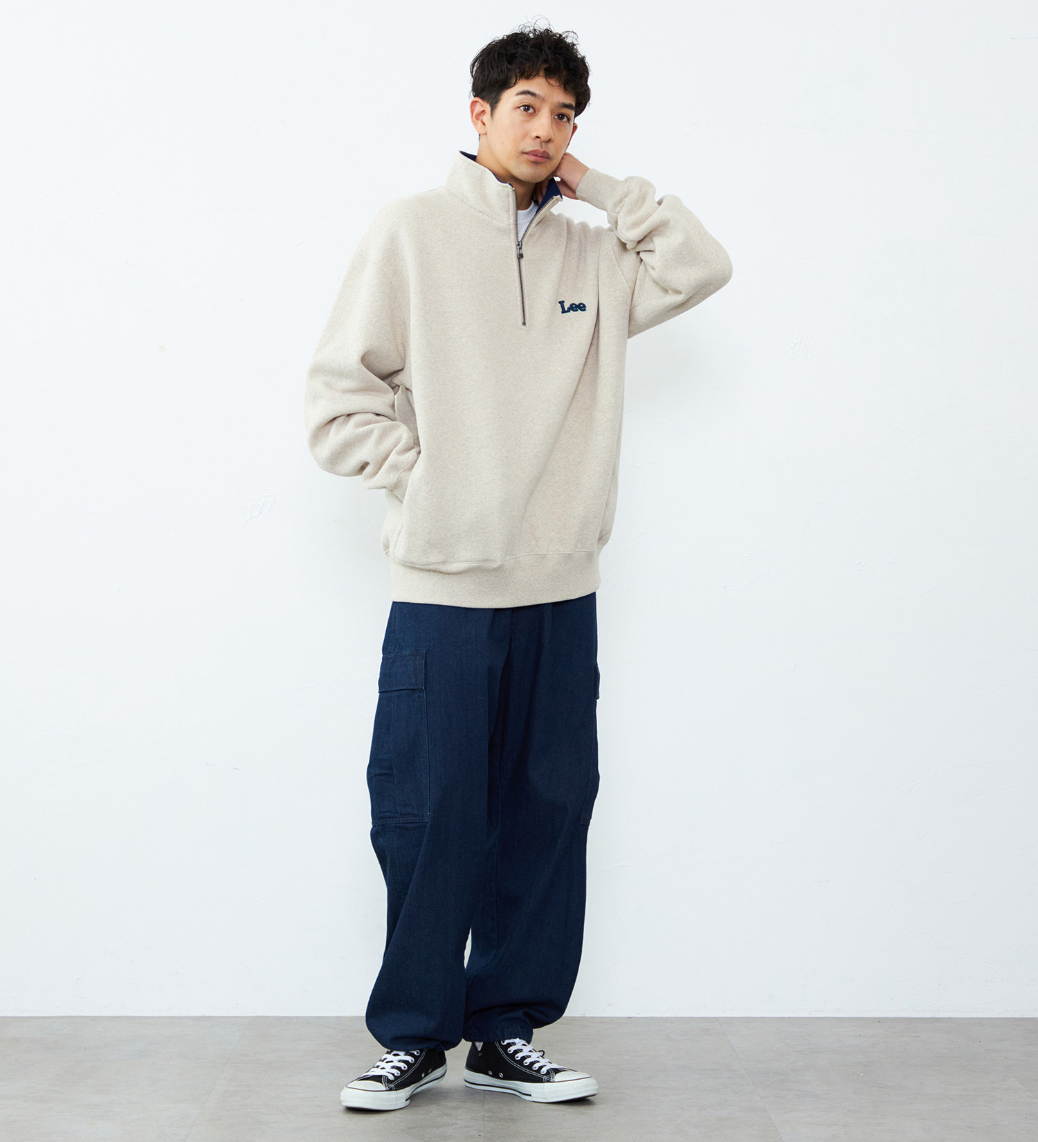 Lee(リー)のハーフジップスウェット 裏起毛|トップス/スウェット/メンズ|ベージュ