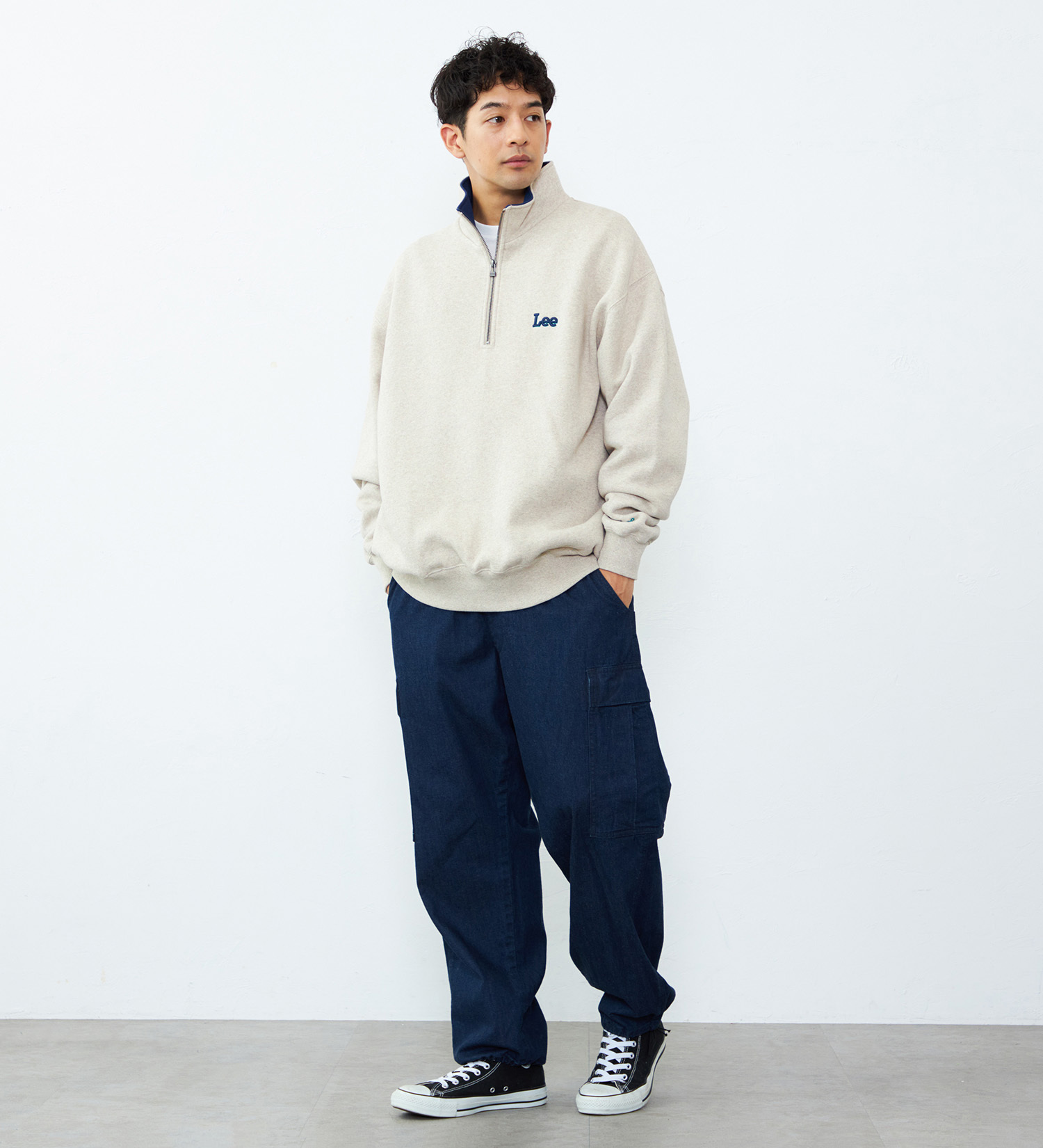 Lee(リー)のハーフジップスウェット 裏起毛|トップス/スウェット/メンズ|ベージュ