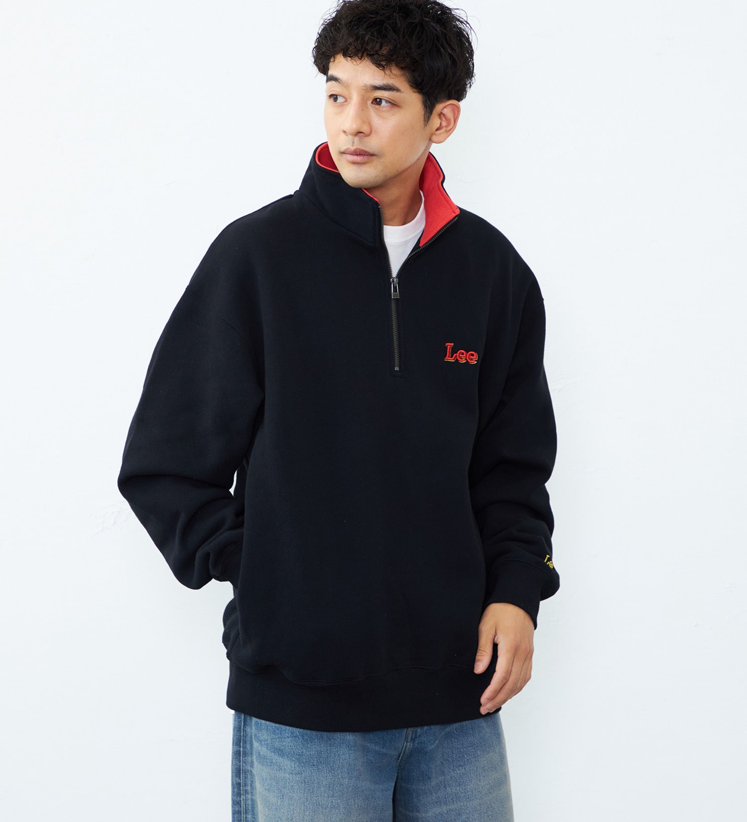 Lee(リー)のハーフジップスウェット 裏起毛|トップス/スウェット/メンズ|ブラック