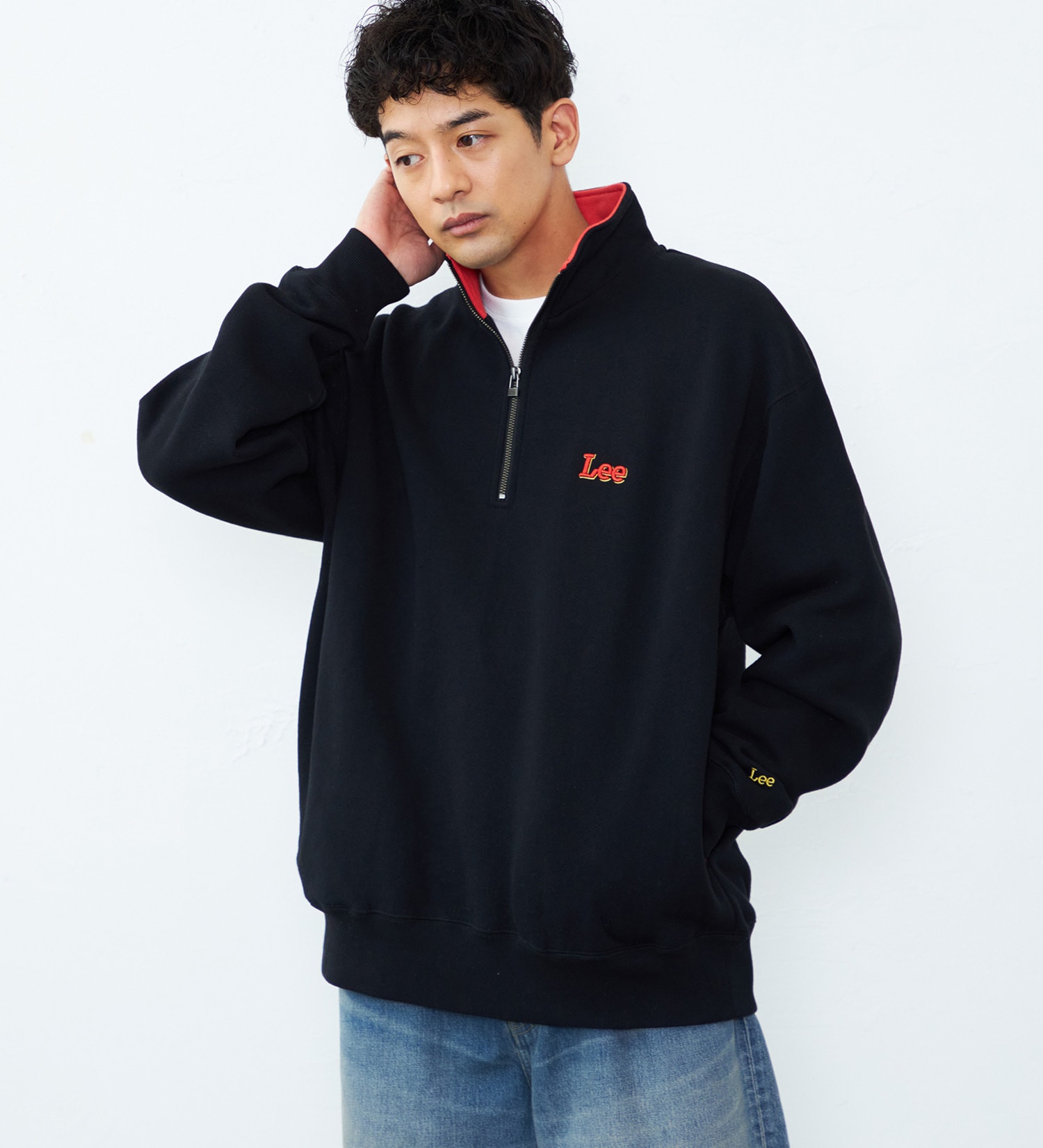 Lee(リー)のハーフジップスウェット 裏起毛|トップス/スウェット/メンズ|ブラック