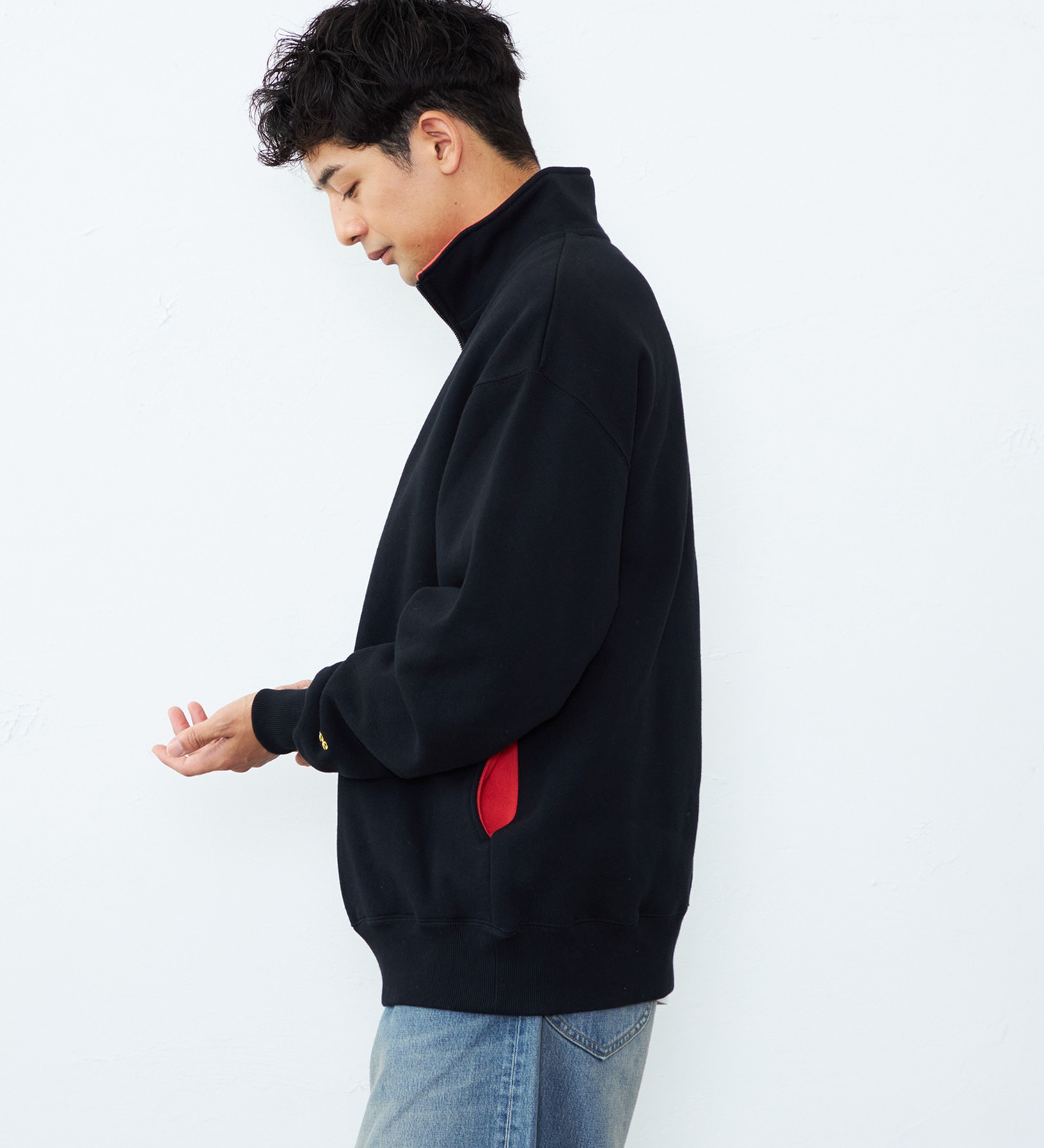 Lee(リー)のハーフジップスウェット 裏起毛|トップス/スウェット/メンズ|ブラック