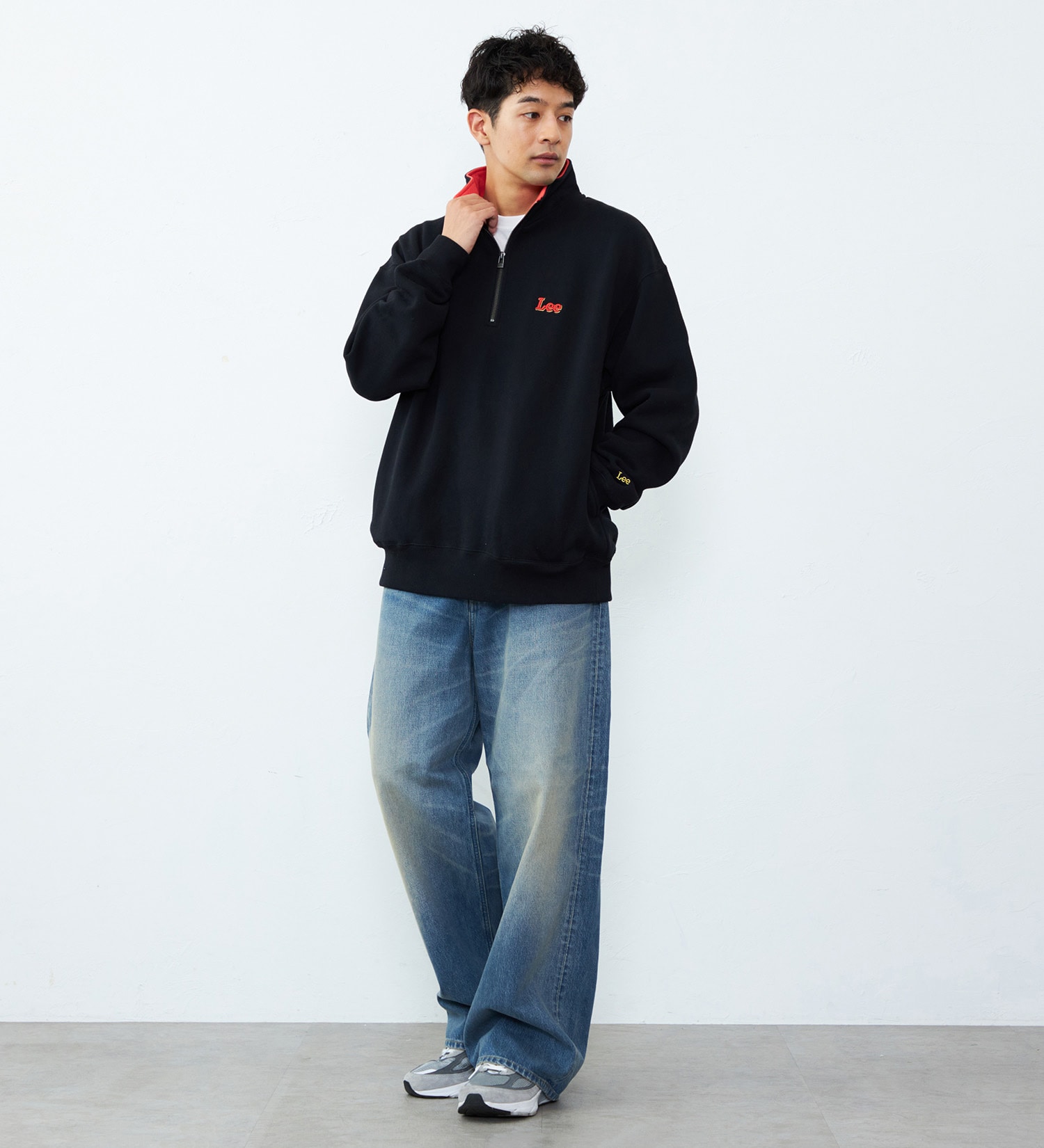 Lee(リー)のハーフジップスウェット 裏起毛|トップス/スウェット/メンズ|ブラック