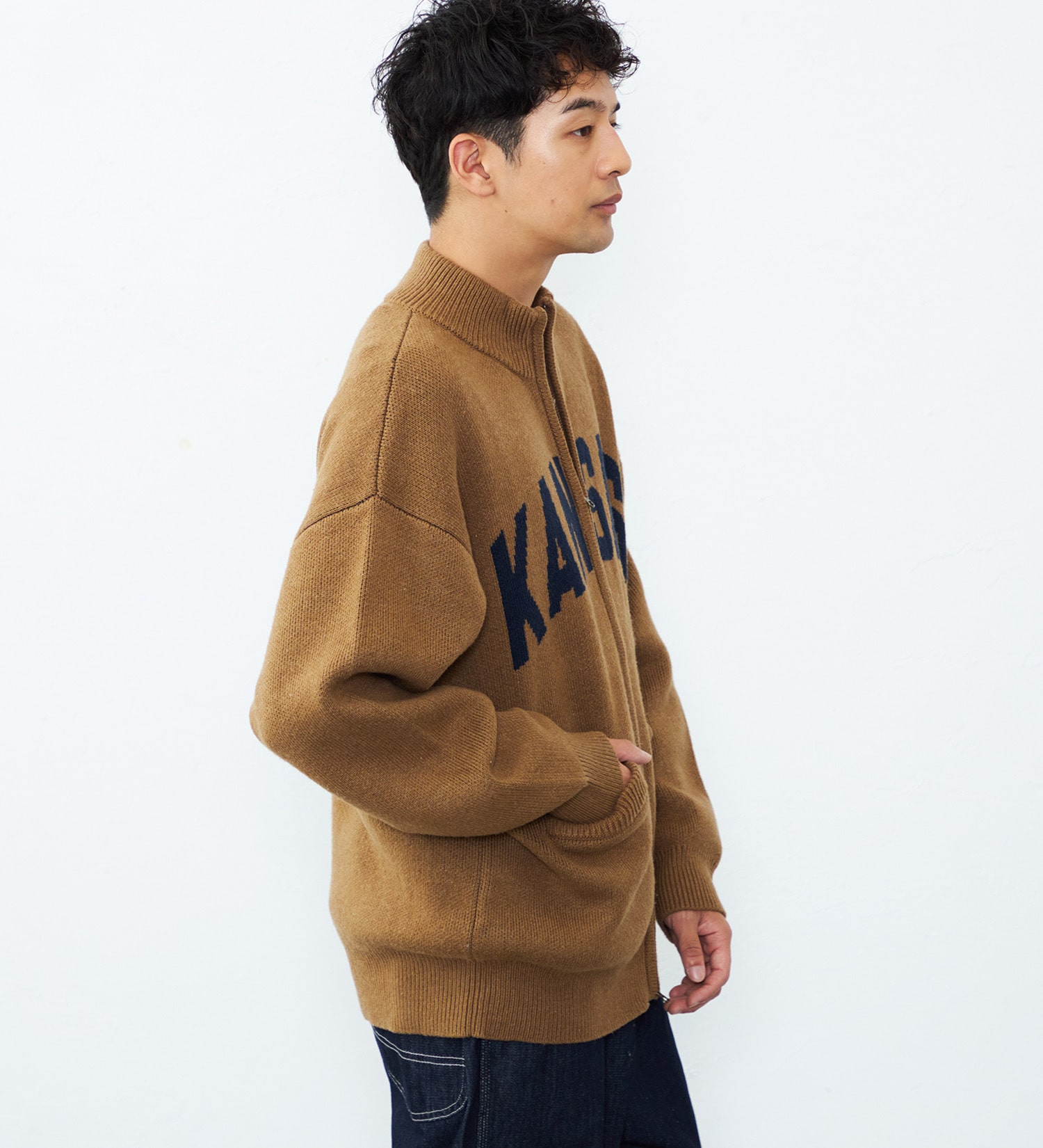Lee(リー)のジップアップニットジャケット|ジャケット/アウター/その他アウター/メンズ|キャメル