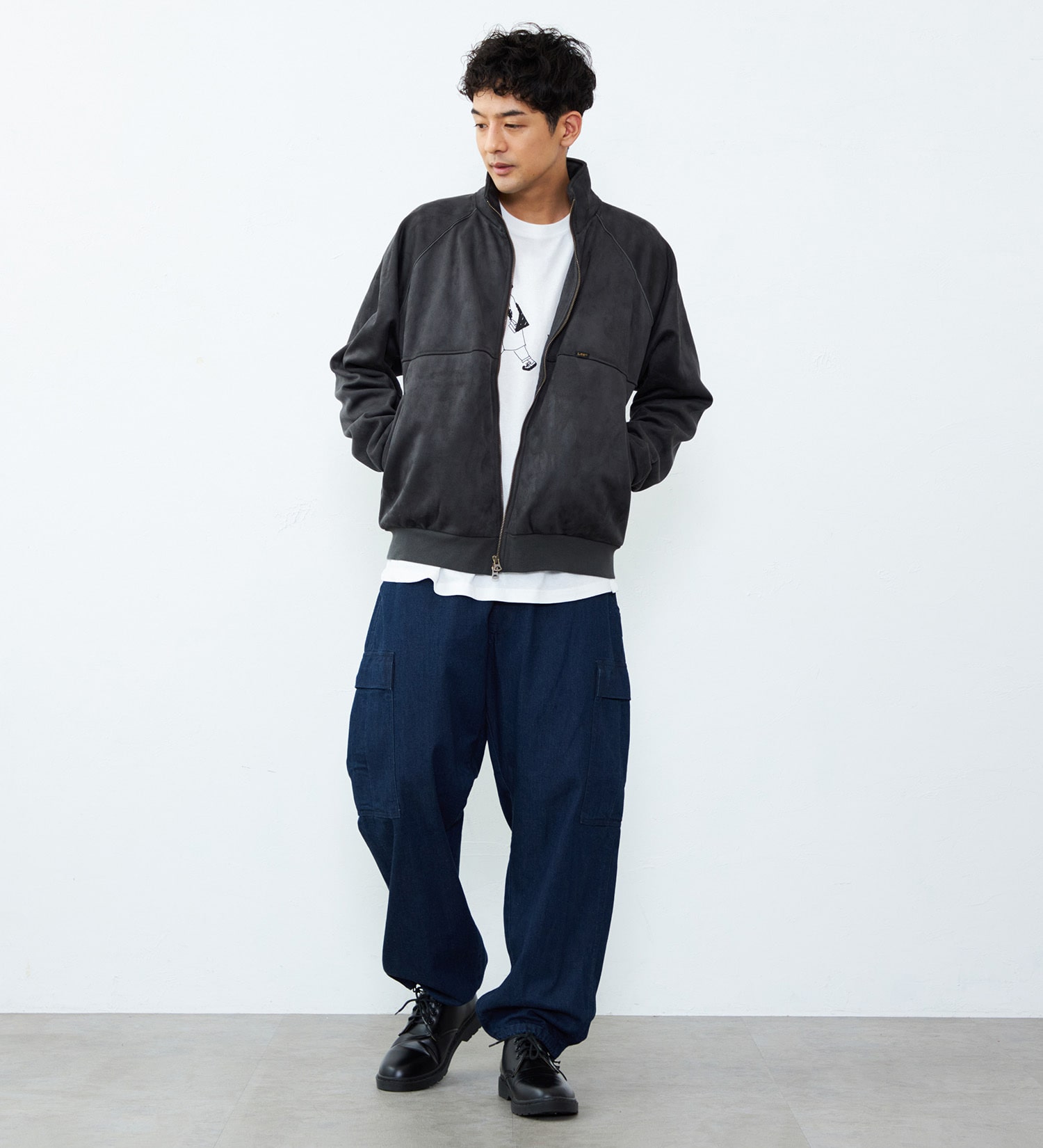 Lee(リー)のスエードフリース ジップアップジャケット|ジャケット/アウター/その他アウター/メンズ|チャコールグレー