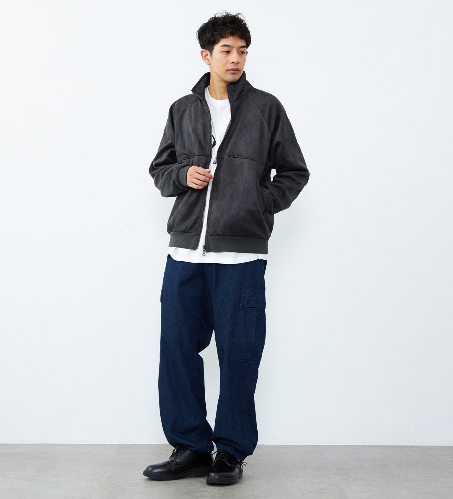 Lee(リー)のスエードフリース ジップアップジャケット|ジャケット/アウター/その他アウター/メンズ|チャコールグレー