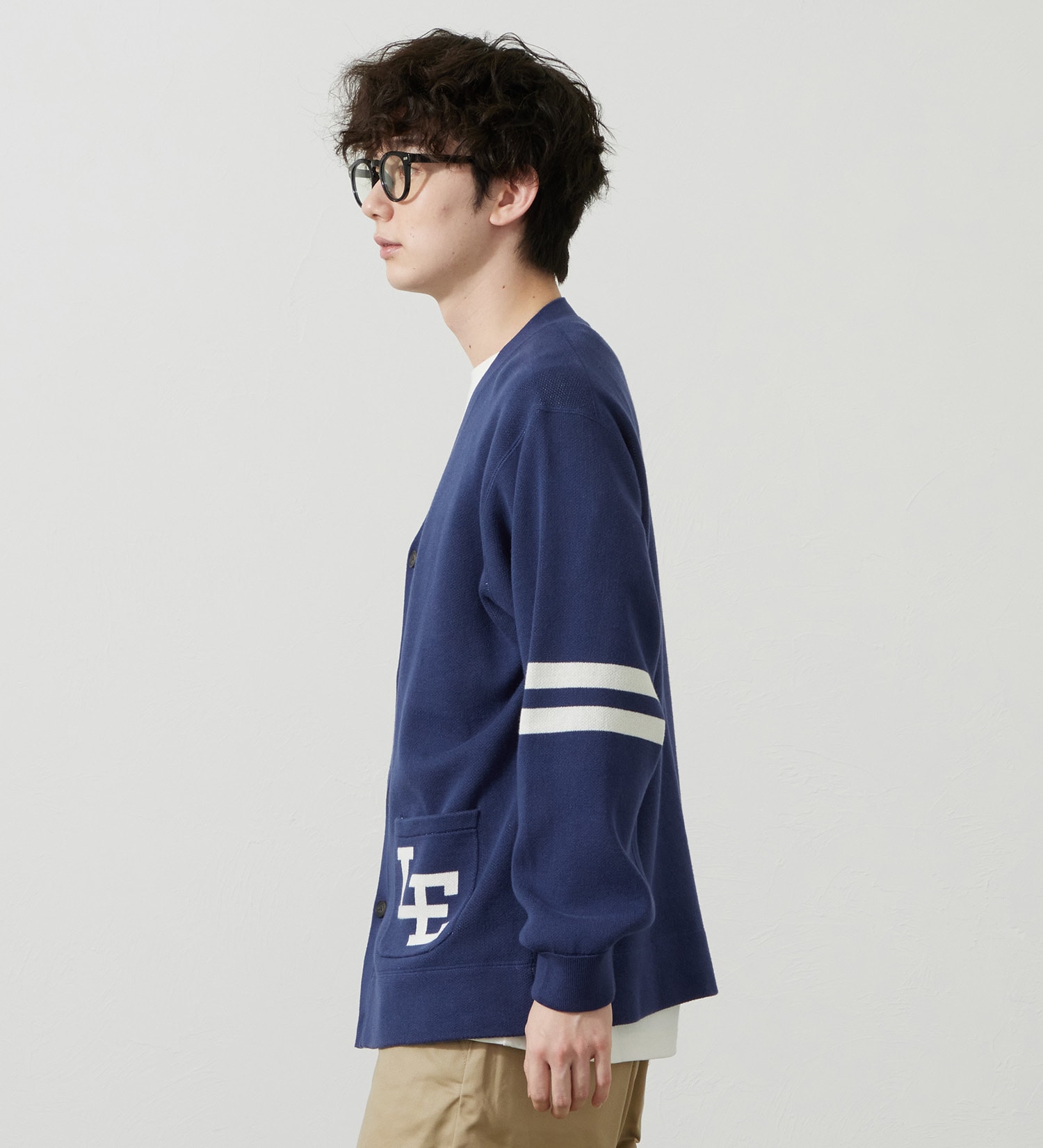 Lee(リー)のニットカーディガン|トップス/ニット/セーター/メンズ|ネイビー