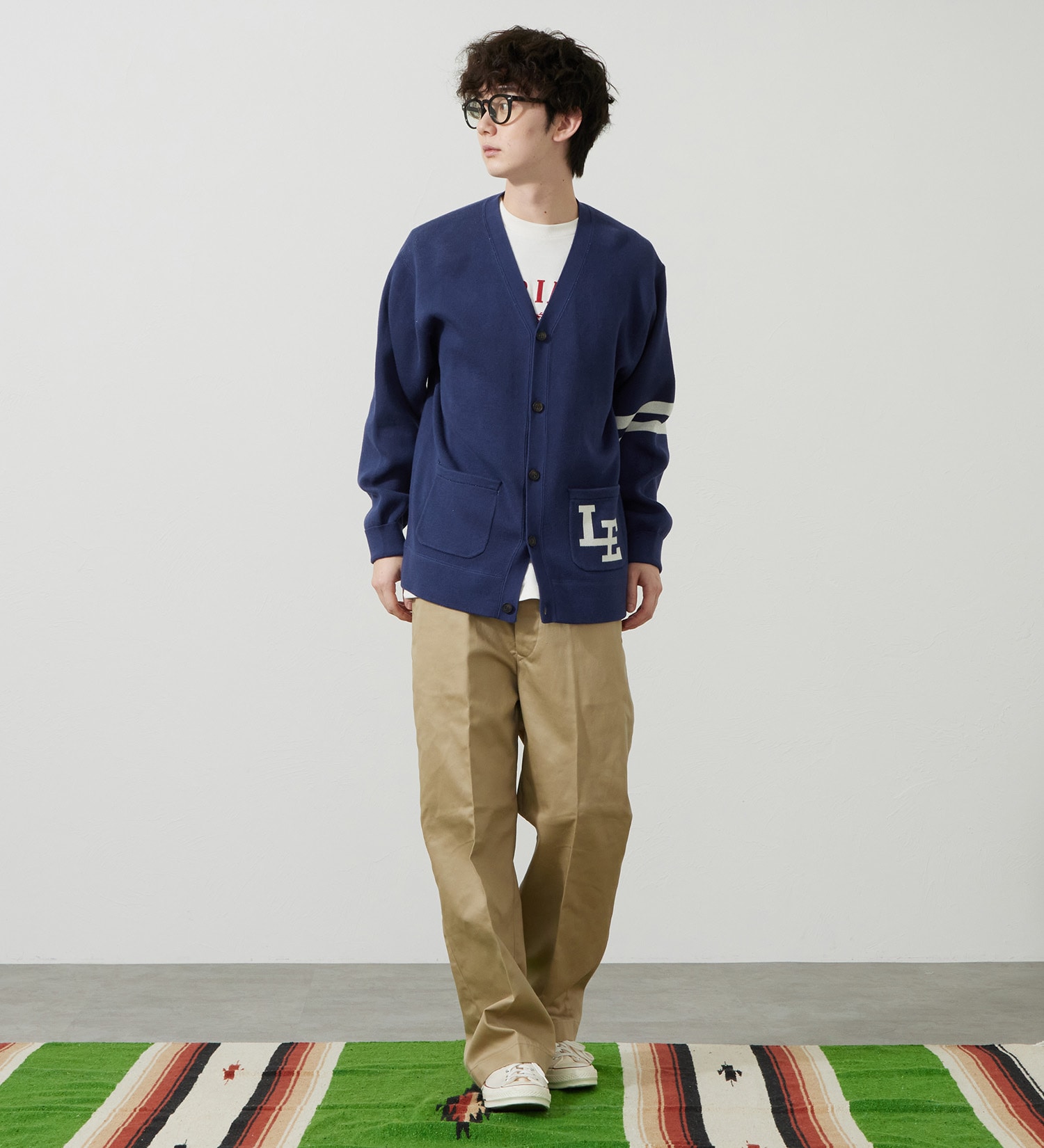 Lee(リー)のニットカーディガン|トップス/ニット/セーター/メンズ|ネイビー