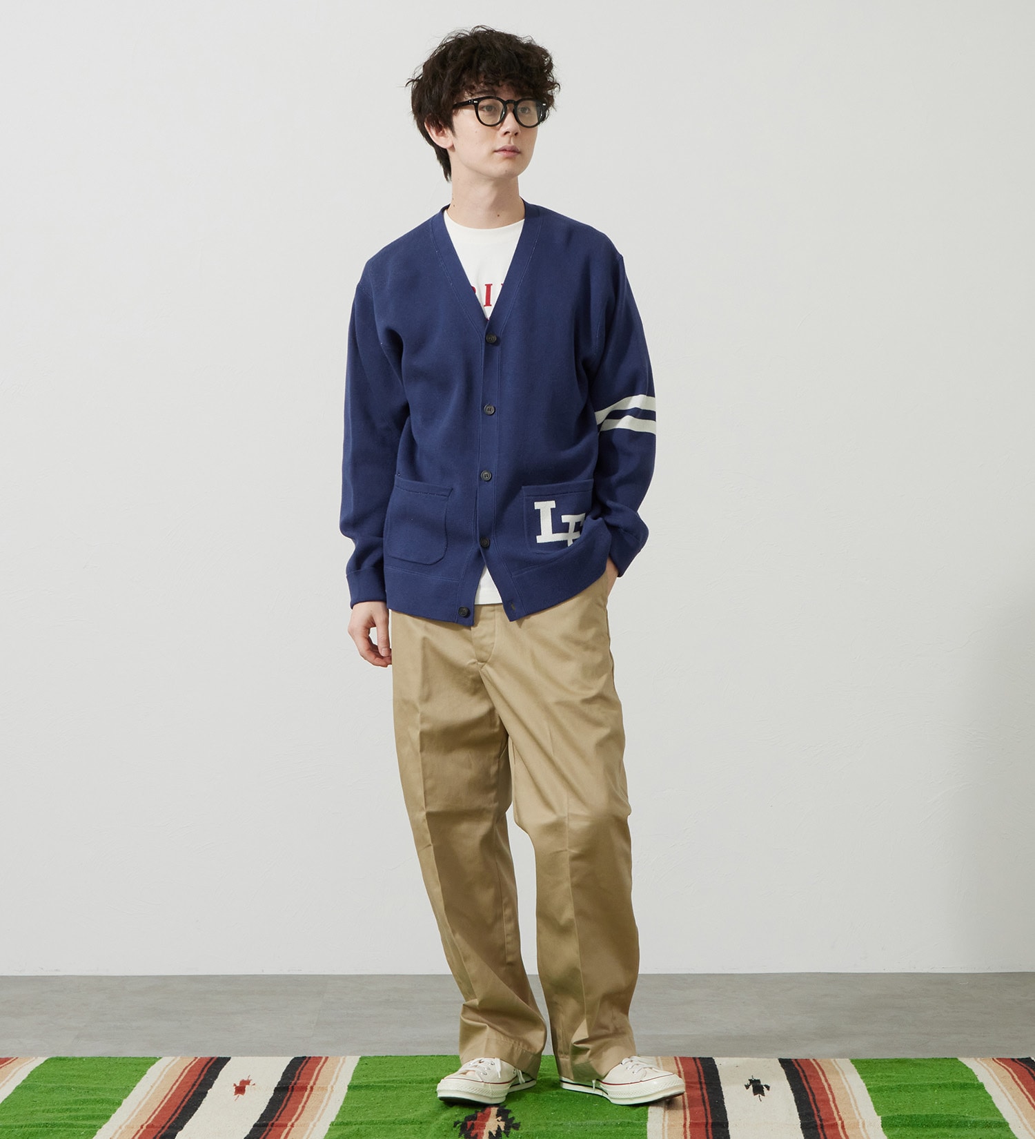 Lee(リー)のニットカーディガン|トップス/ニット/セーター/メンズ|ネイビー