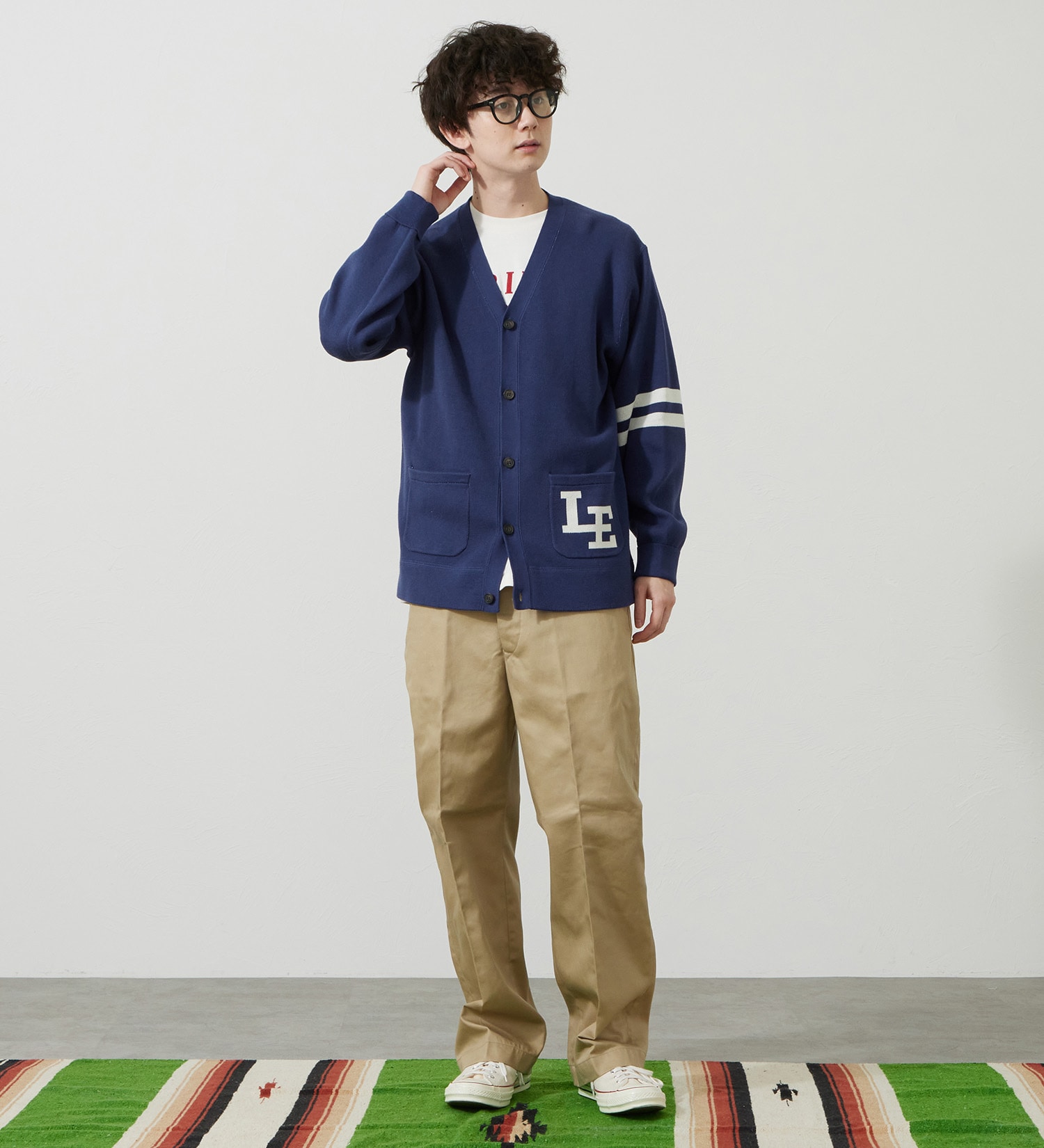 Lee(リー)のニットカーディガン|トップス/ニット/セーター/メンズ|ネイビー