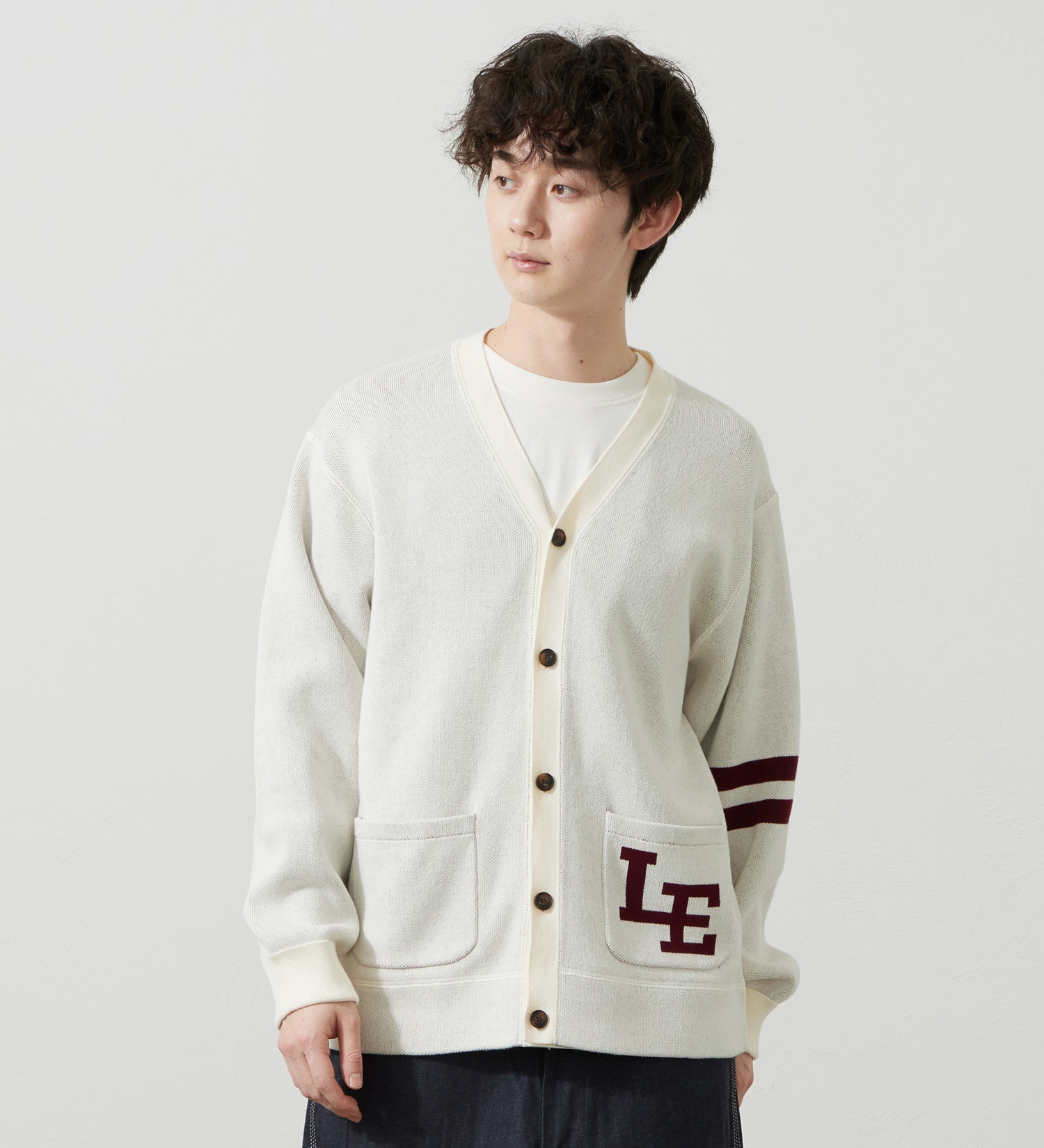 Lee(リー)のニットカーディガン|トップス/ニット/セーター/メンズ|ホワイト