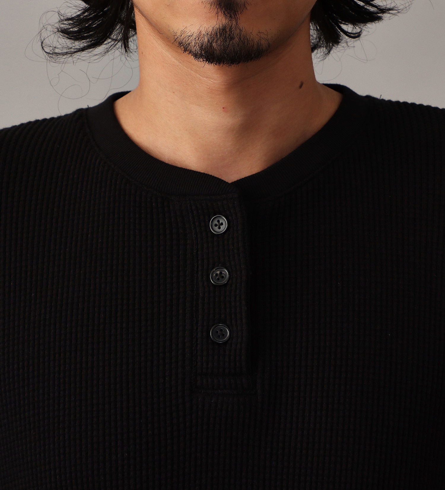 Lee(リー)のヘンリーネック L/S Teeシャツ|トップス/Tシャツ/カットソー/メンズ|ブラック