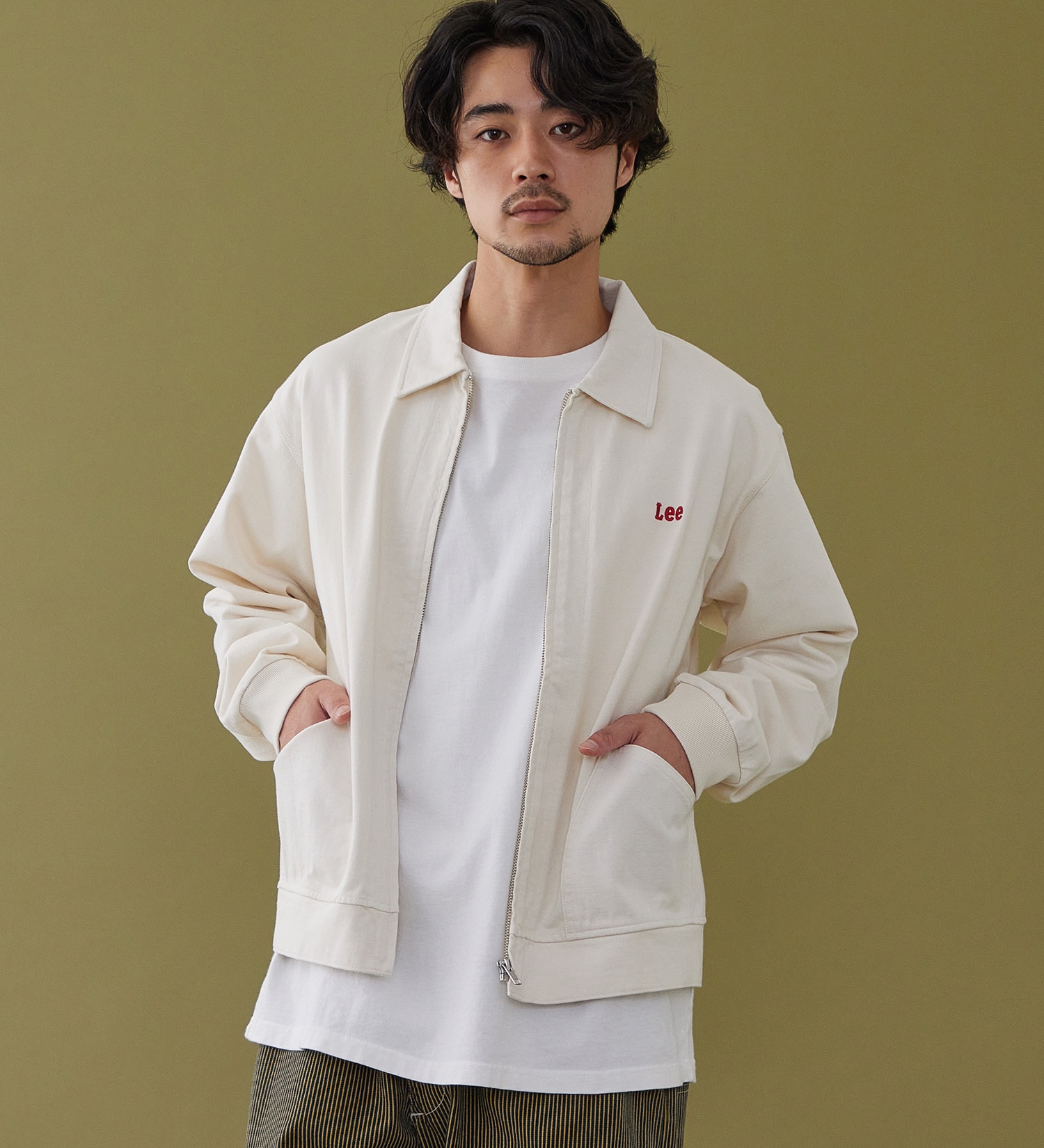 Lee(リー)のZIP-UP CUT JACKET / ジップアップジャケット|トップス/スウェット/メンズ|アイボリー