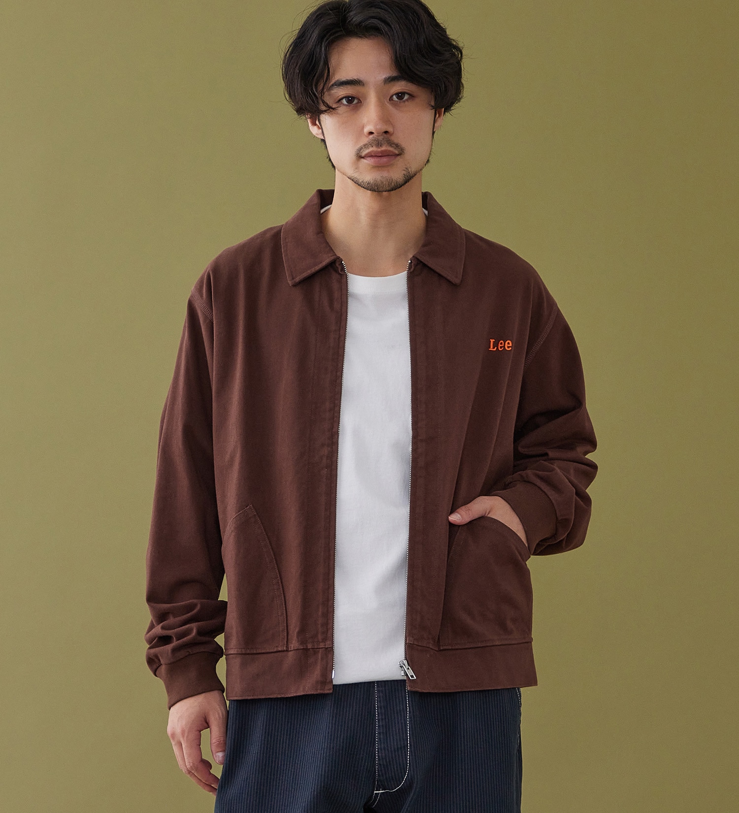 Lee(リー)のZIP-UP CUT JACKET / ジップアップジャケット|トップス/スウェット/メンズ|ブラウン