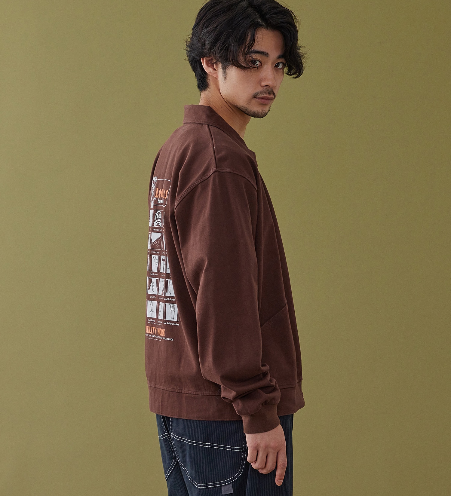 Lee(リー)のZIP-UP CUT JACKET / ジップアップジャケット|トップス/スウェット/メンズ|ブラウン